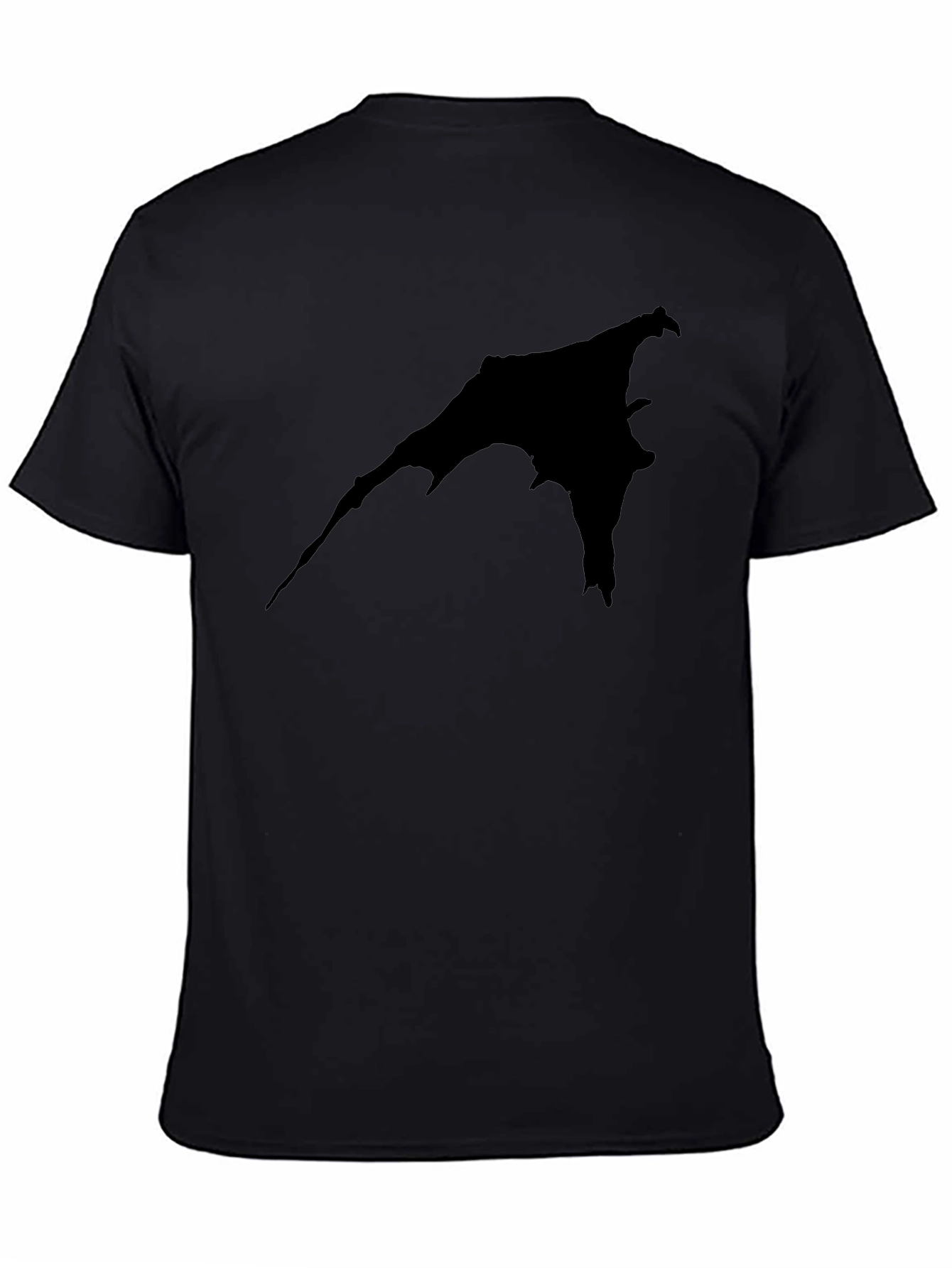 Black Graphic Tee - Bat Silhouette Print