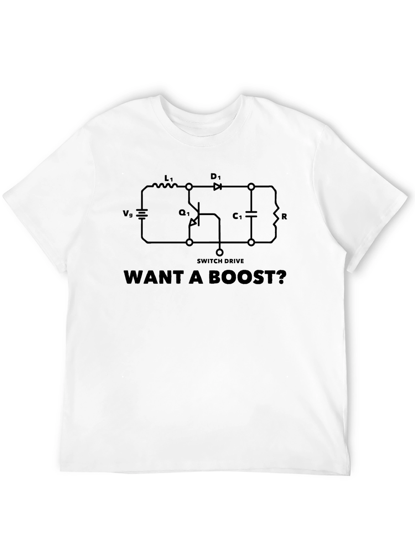 Want a Boost? Circuit Diagram Black T-Shirt