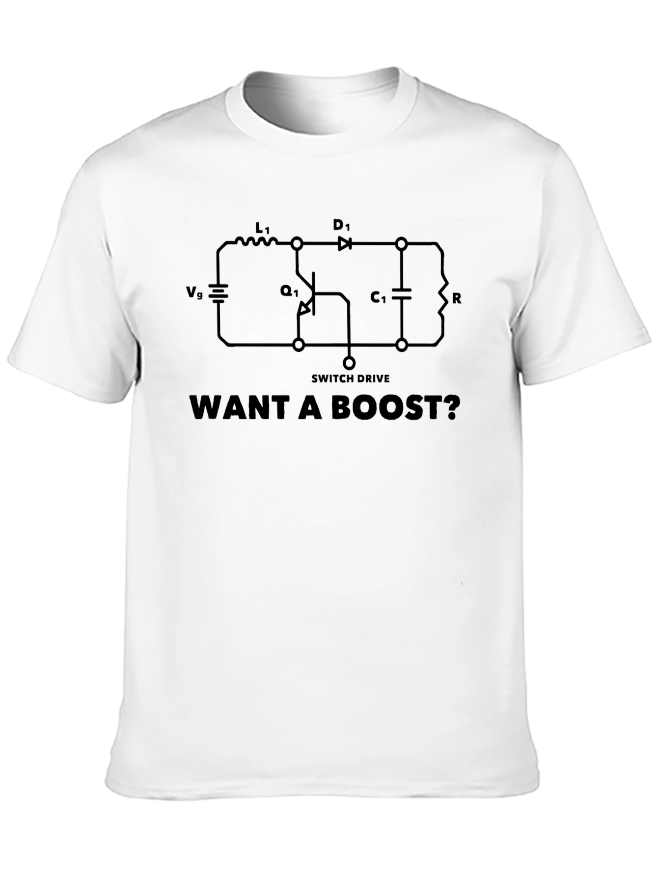 Want a Boost? Circuit Diagram Black T-Shirt
