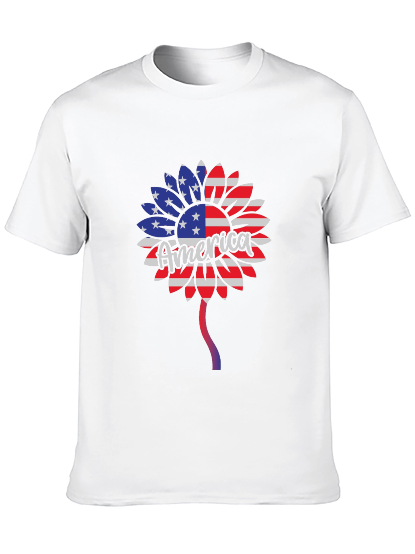 Patriotic Sunflower T-Shirt - USA Flag Design