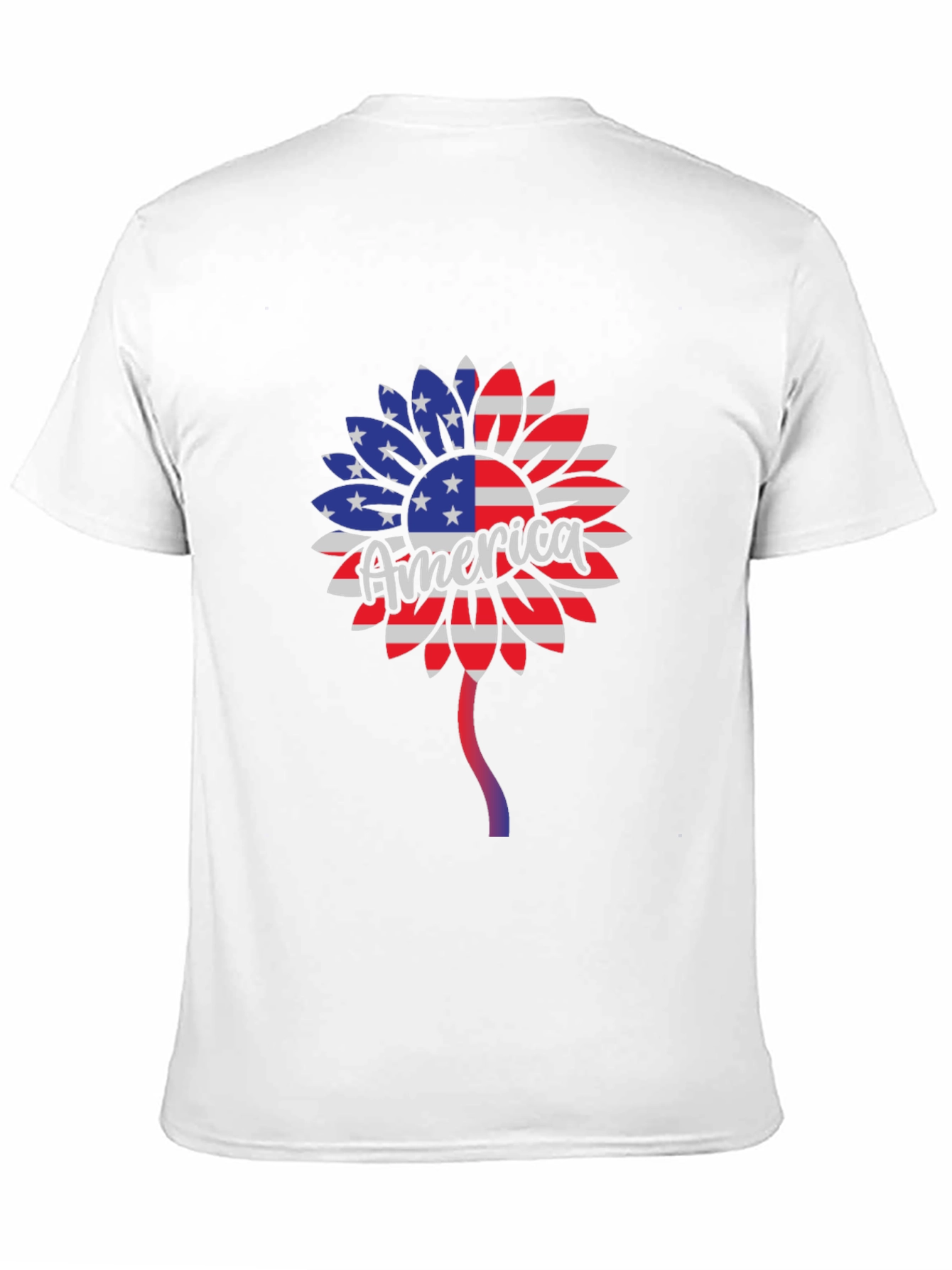 Patriotic Sunflower T-Shirt - USA Flag Design