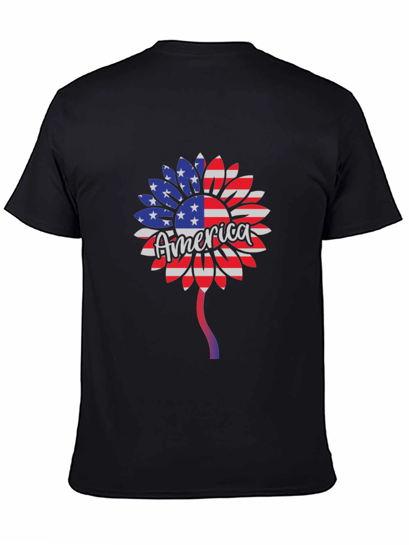 Patriotic Sunflower T-Shirt - USA Flag Design