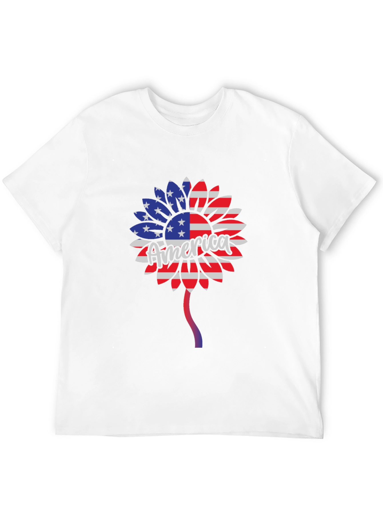 Patriotic Sunflower T-Shirt - USA Flag Design