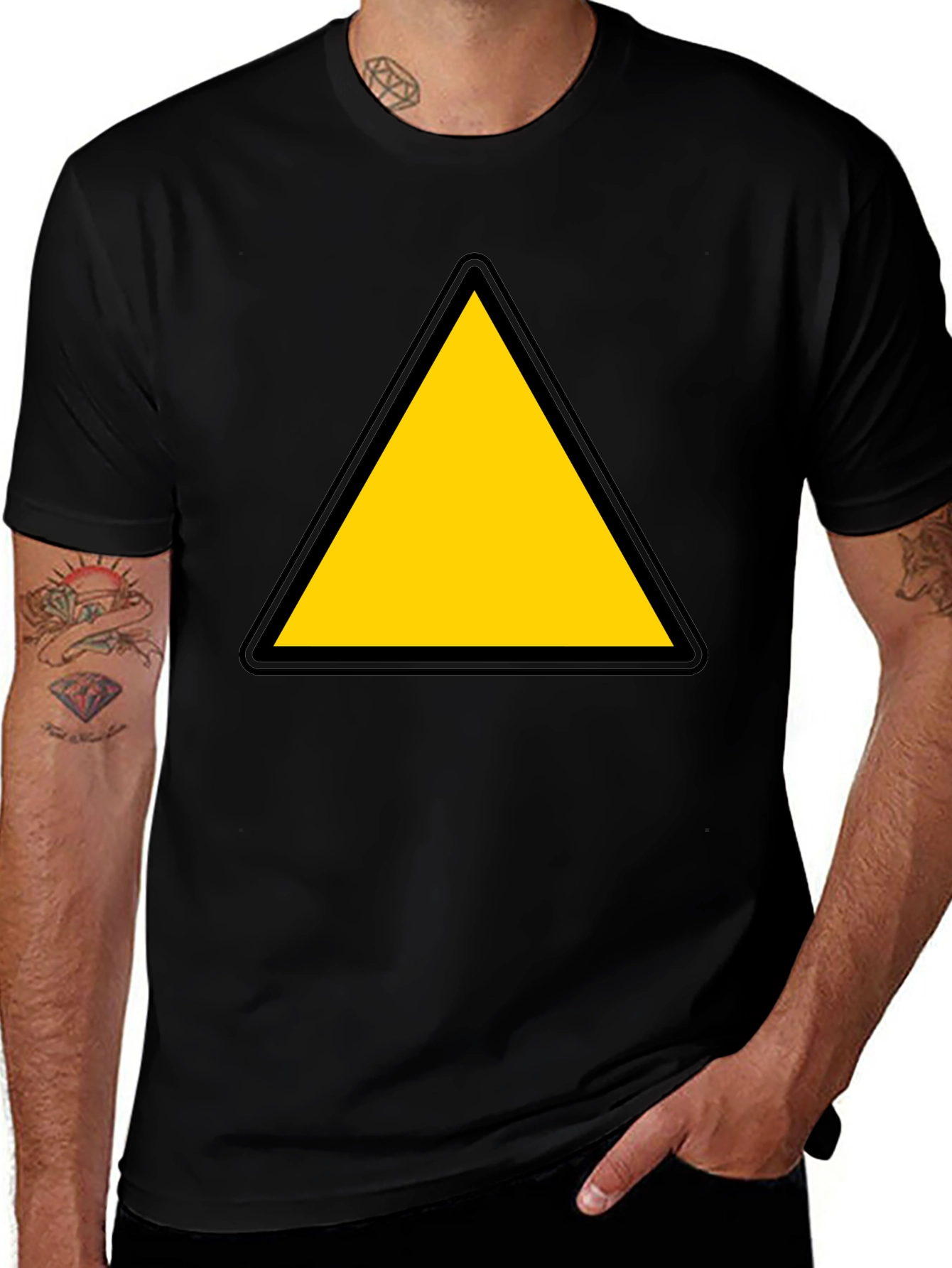 Caution Triangle T-Shirt - Bold Graphic Tee