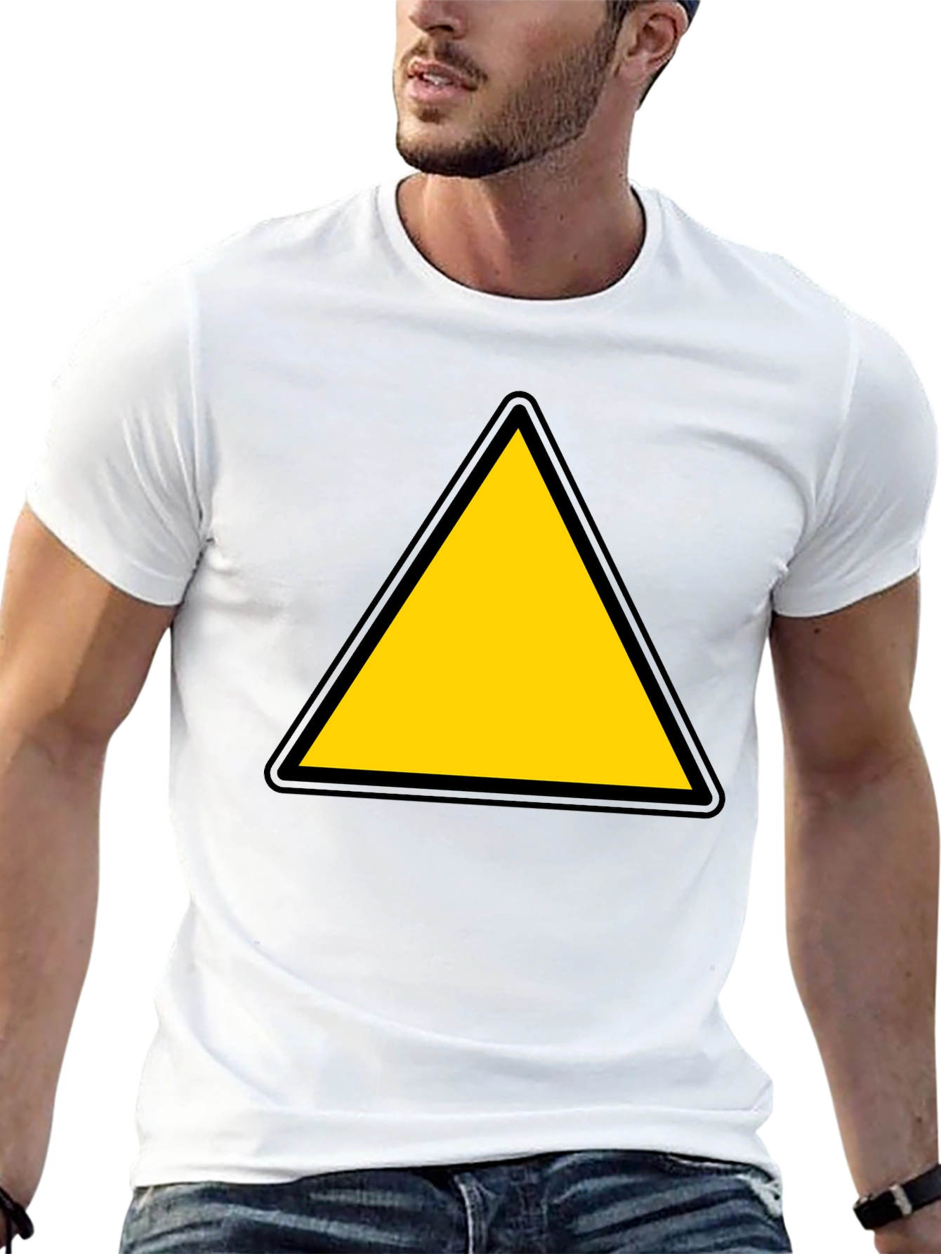 Caution Triangle T-Shirt - Bold Graphic Tee