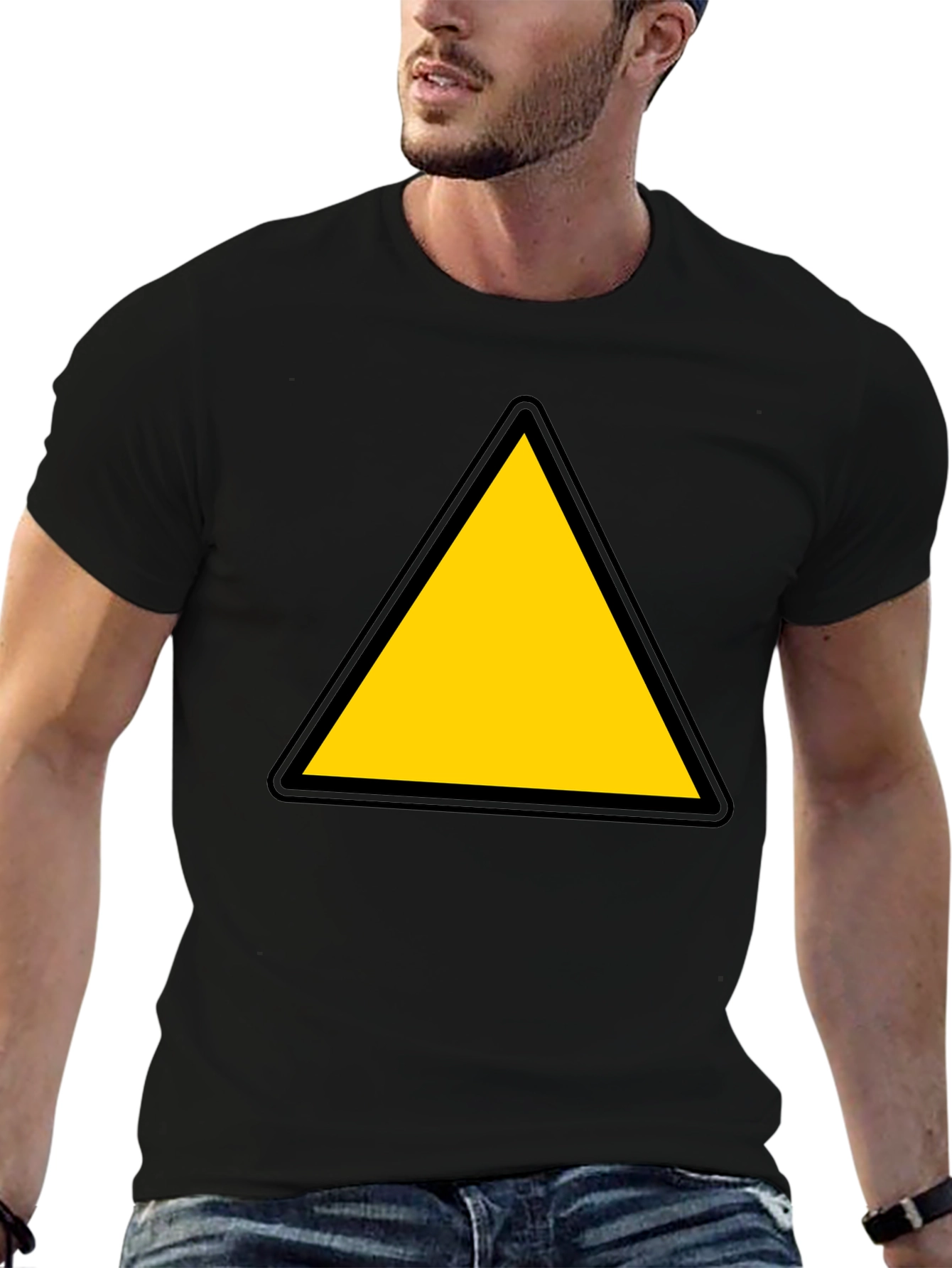 Caution Triangle T-Shirt - Bold Graphic Tee