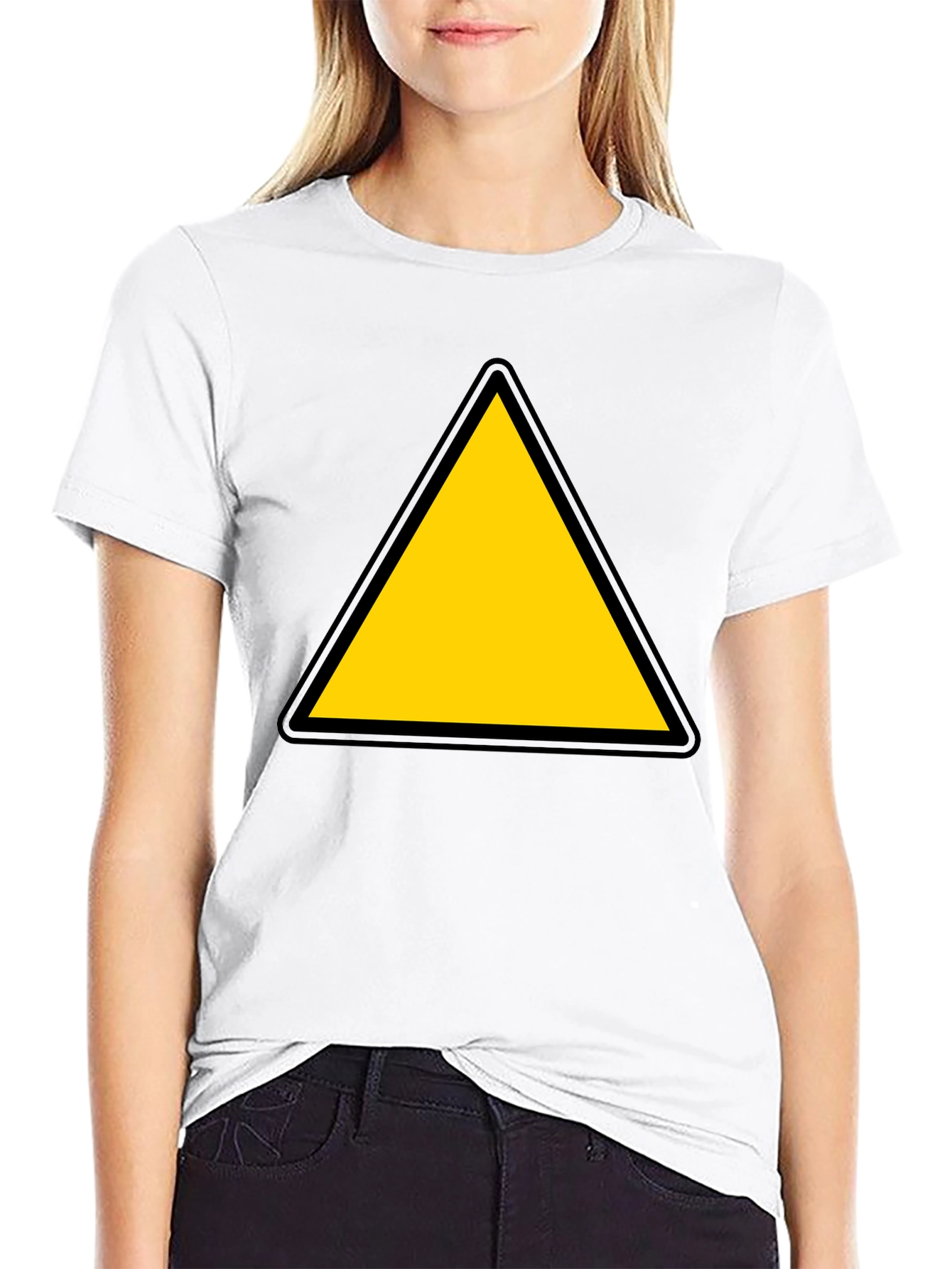 Caution Triangle T-Shirt - Bold Graphic Tee