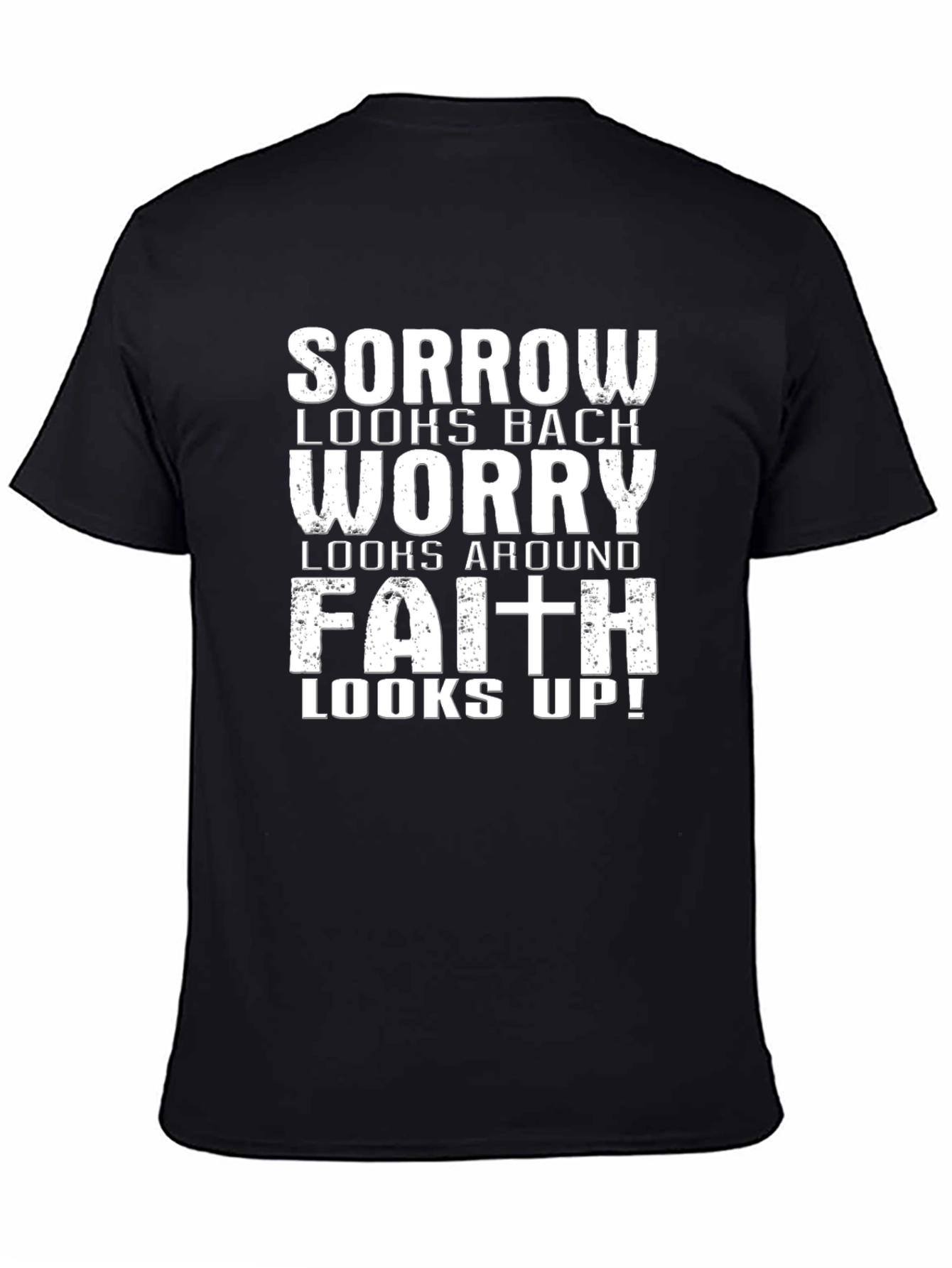 Faith Looks Up T-Shirt | Inspirational Black Tee