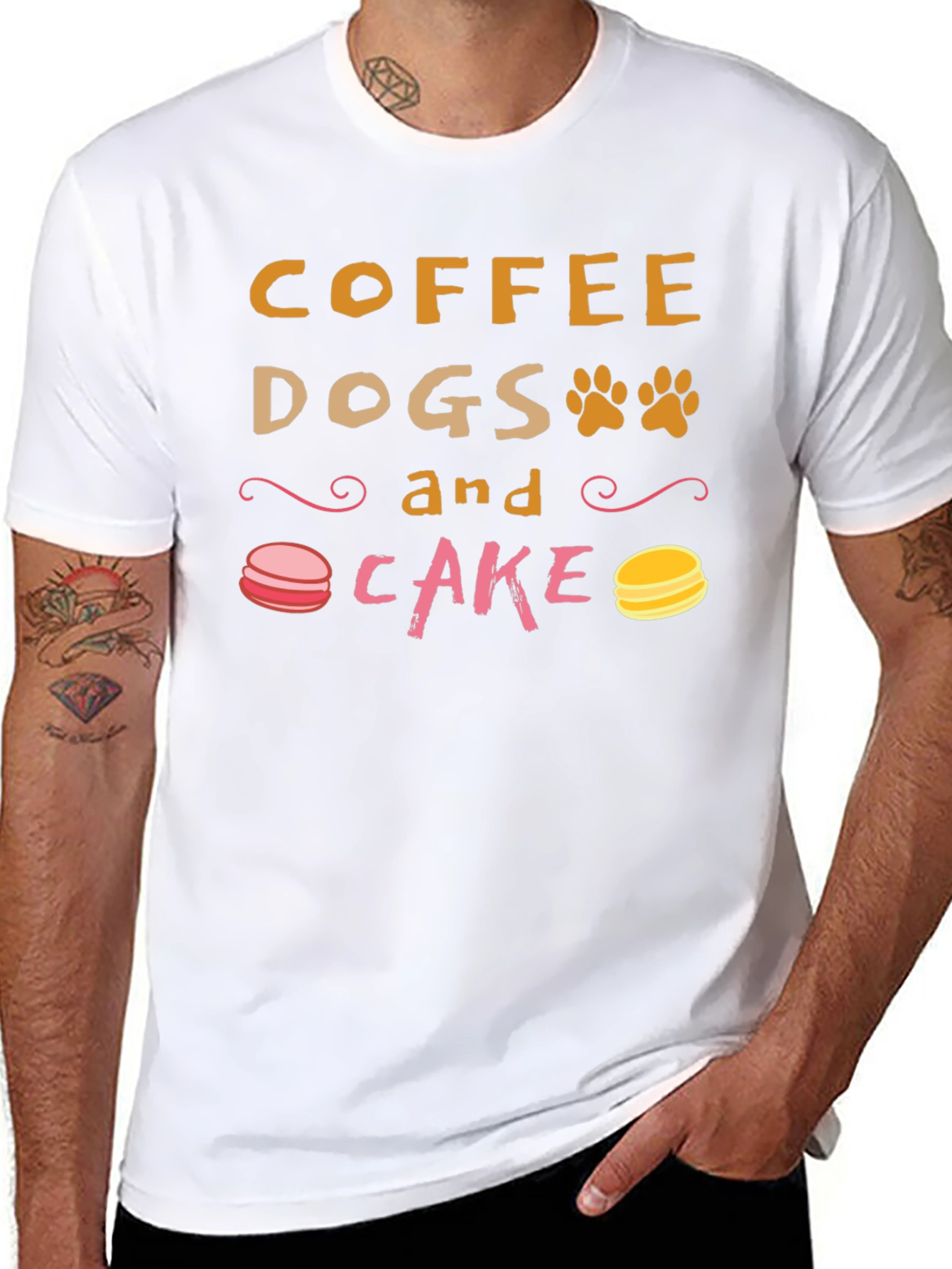 Coffee Dogs and Cake Black T-Shirt