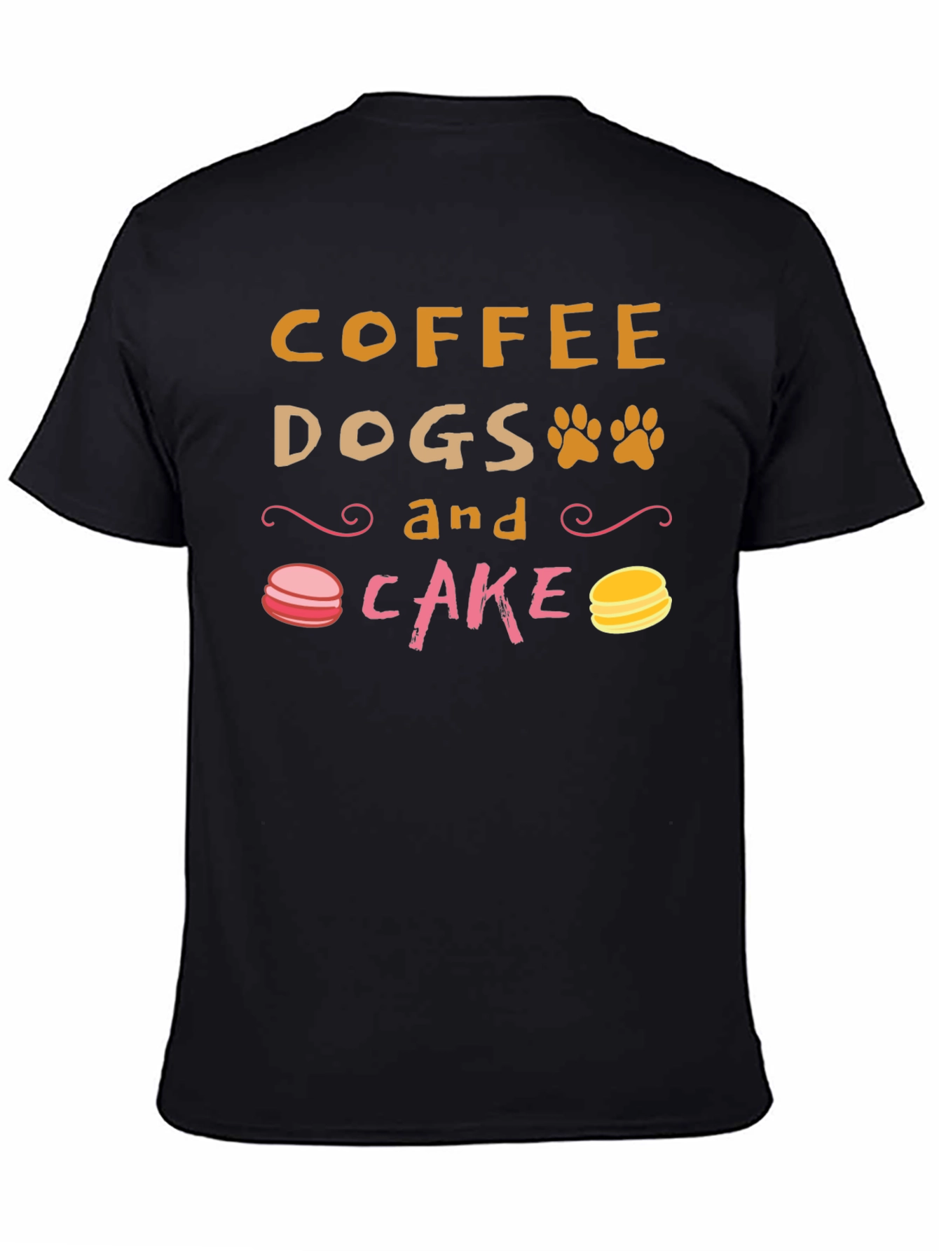 Coffee Dogs and Cake Black T-Shirt