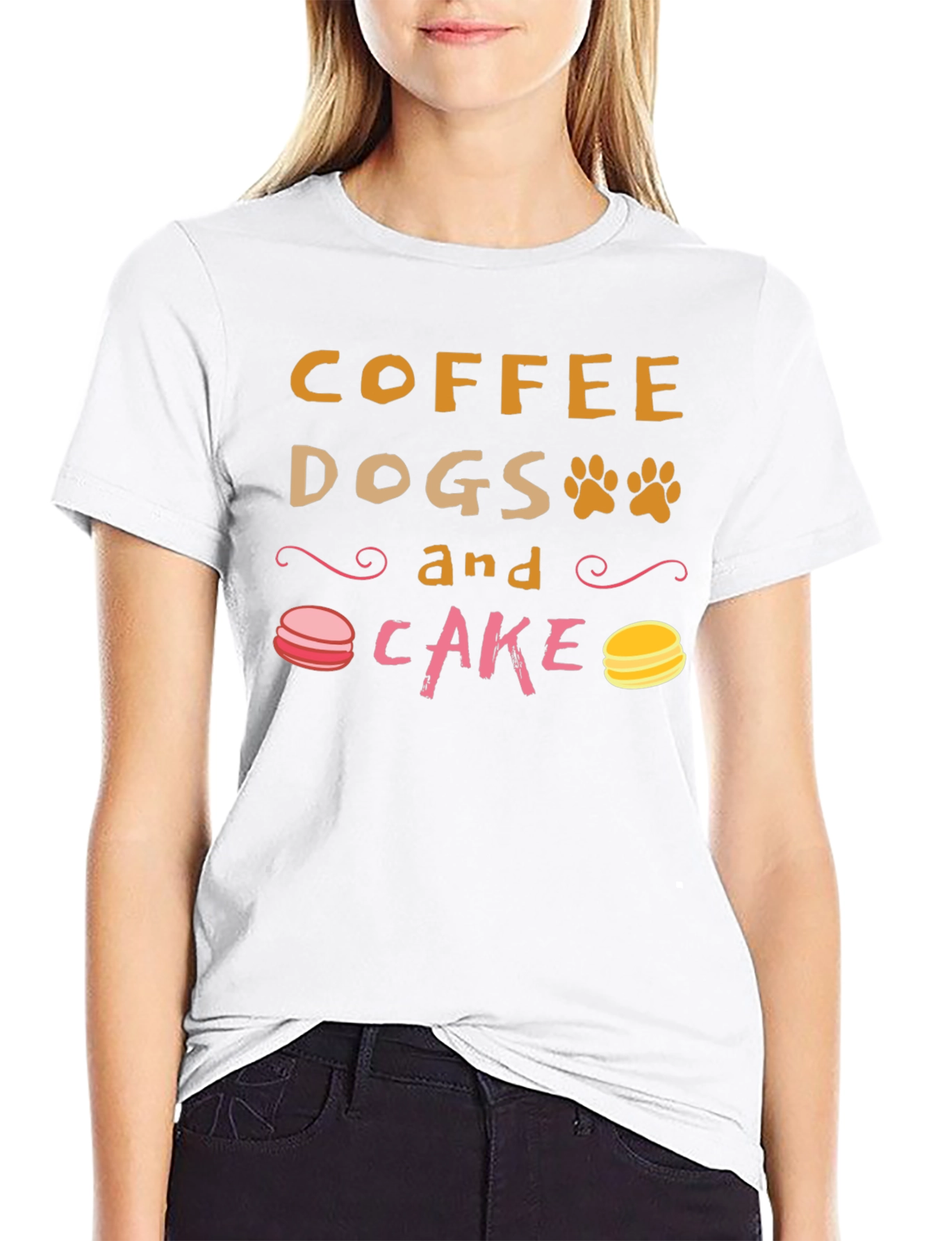Coffee Dogs and Cake Black T-Shirt