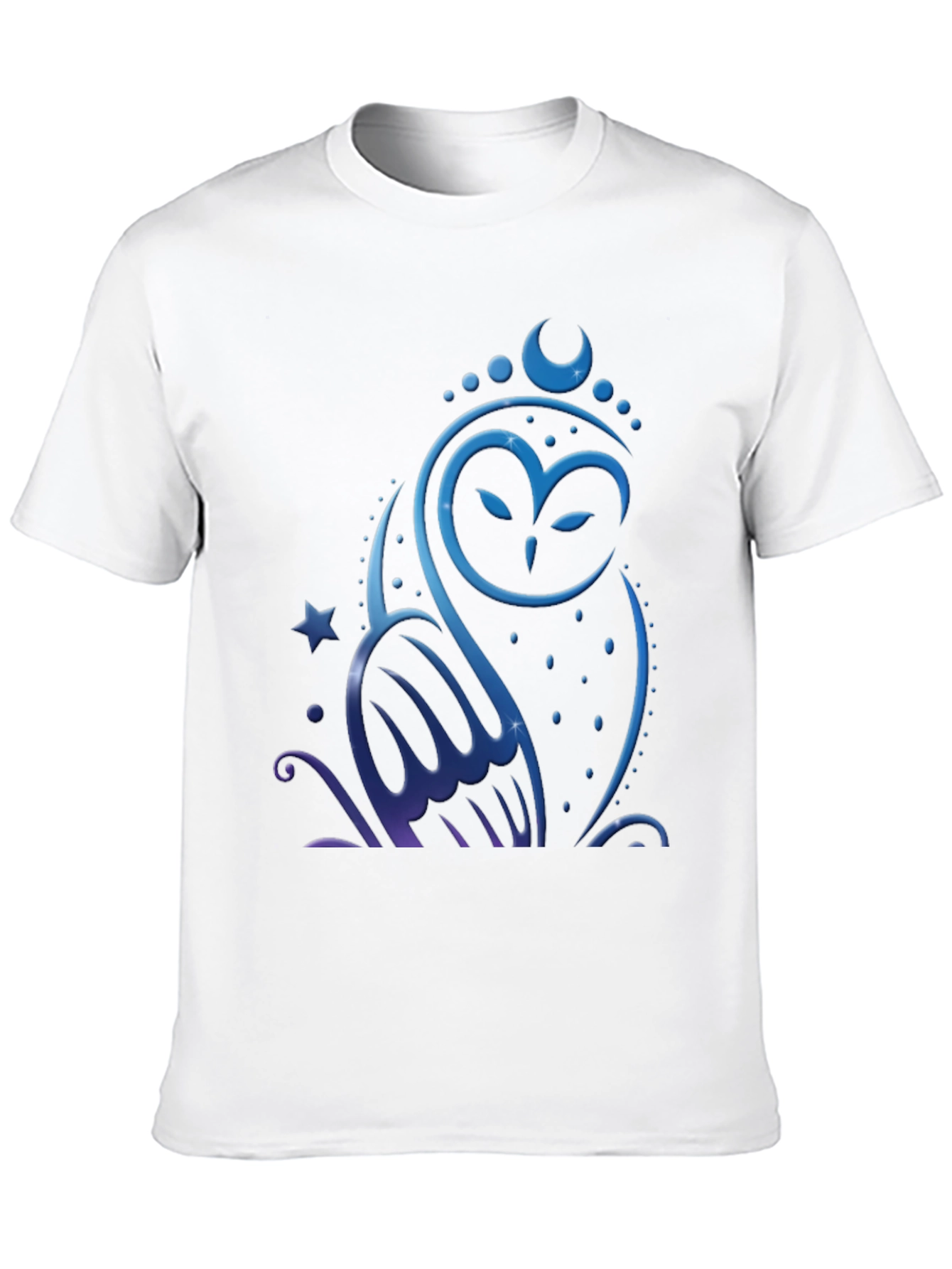 Owl Moon Star Graphic Tee - Mens Black T-Shirt