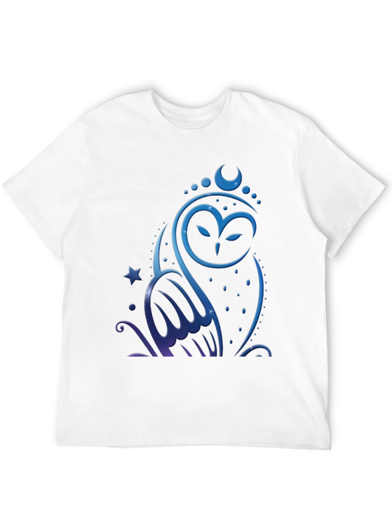 Owl Moon Star Graphic Tee - Mens Black T-Shirt