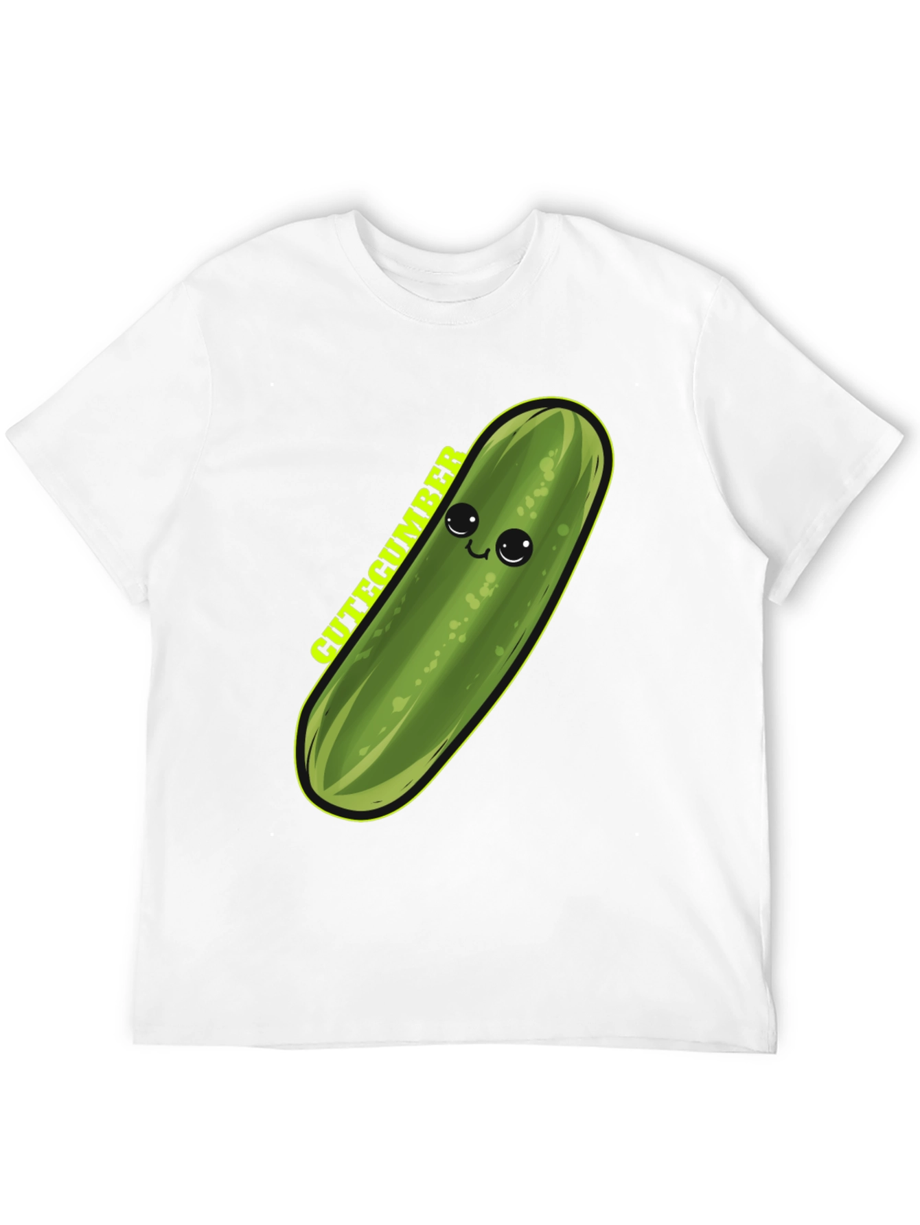 Cute Cucumber Graphic Tee - Unisex Black T-Shirt