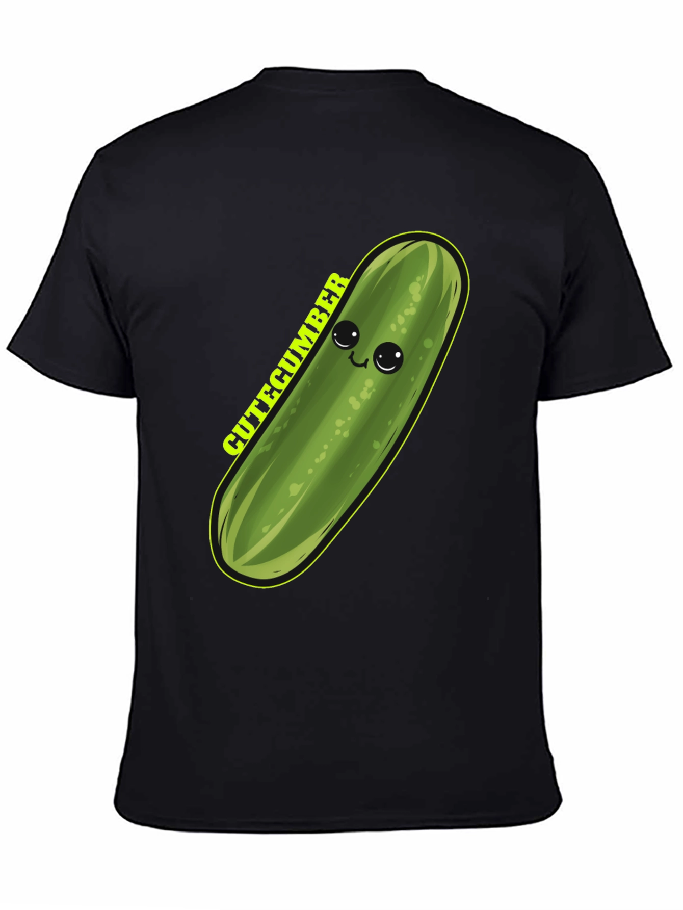 Cute Cucumber Graphic Tee - Unisex Black T-Shirt