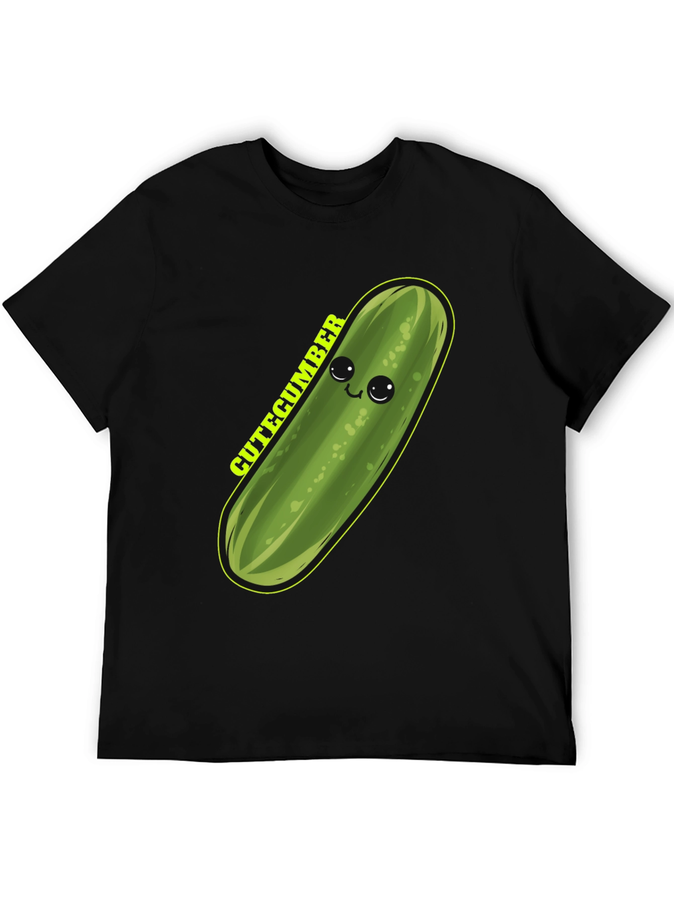 Cute Cucumber Graphic Tee - Unisex Black T-Shirt