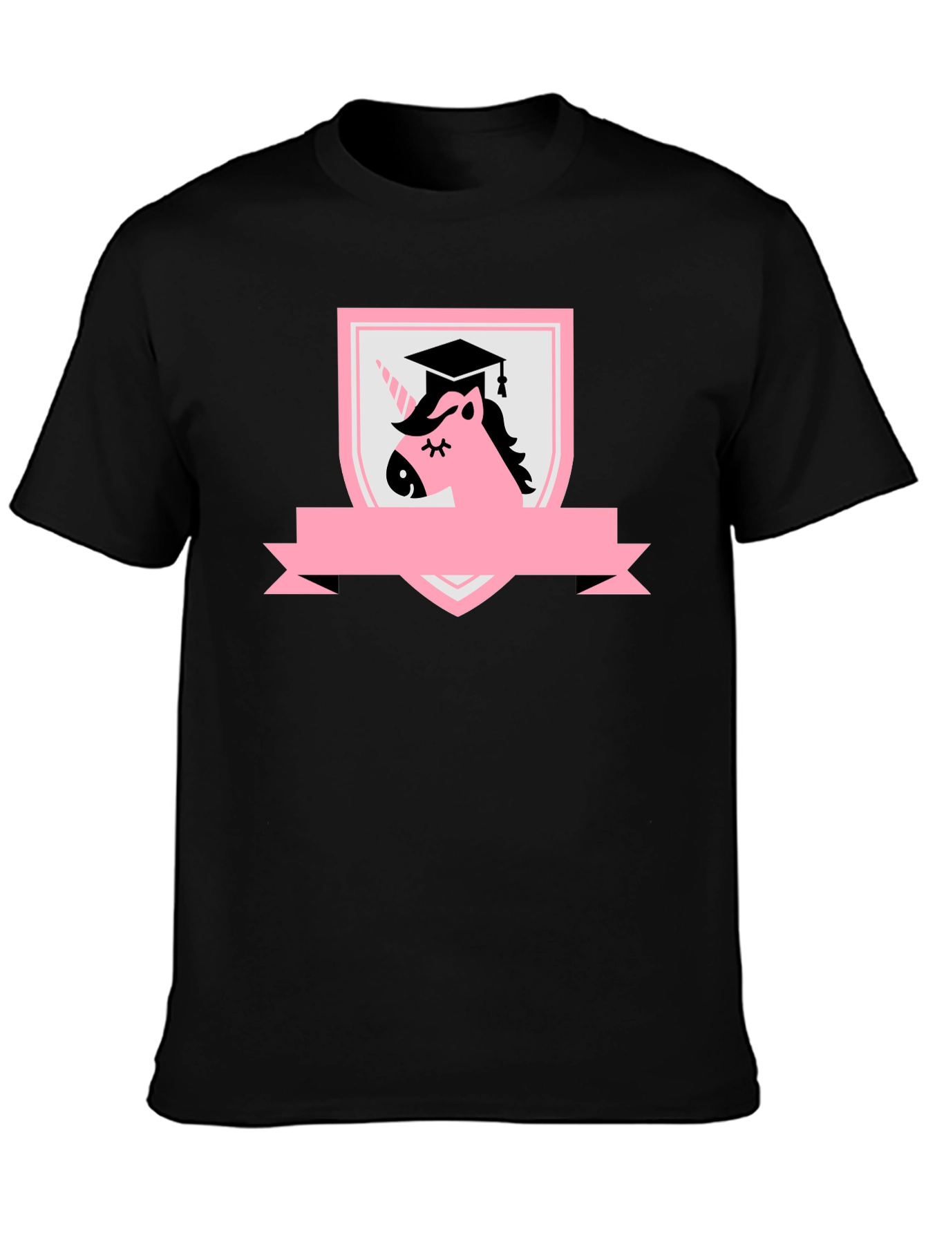 Graduation Unicorn Black T-Shirt