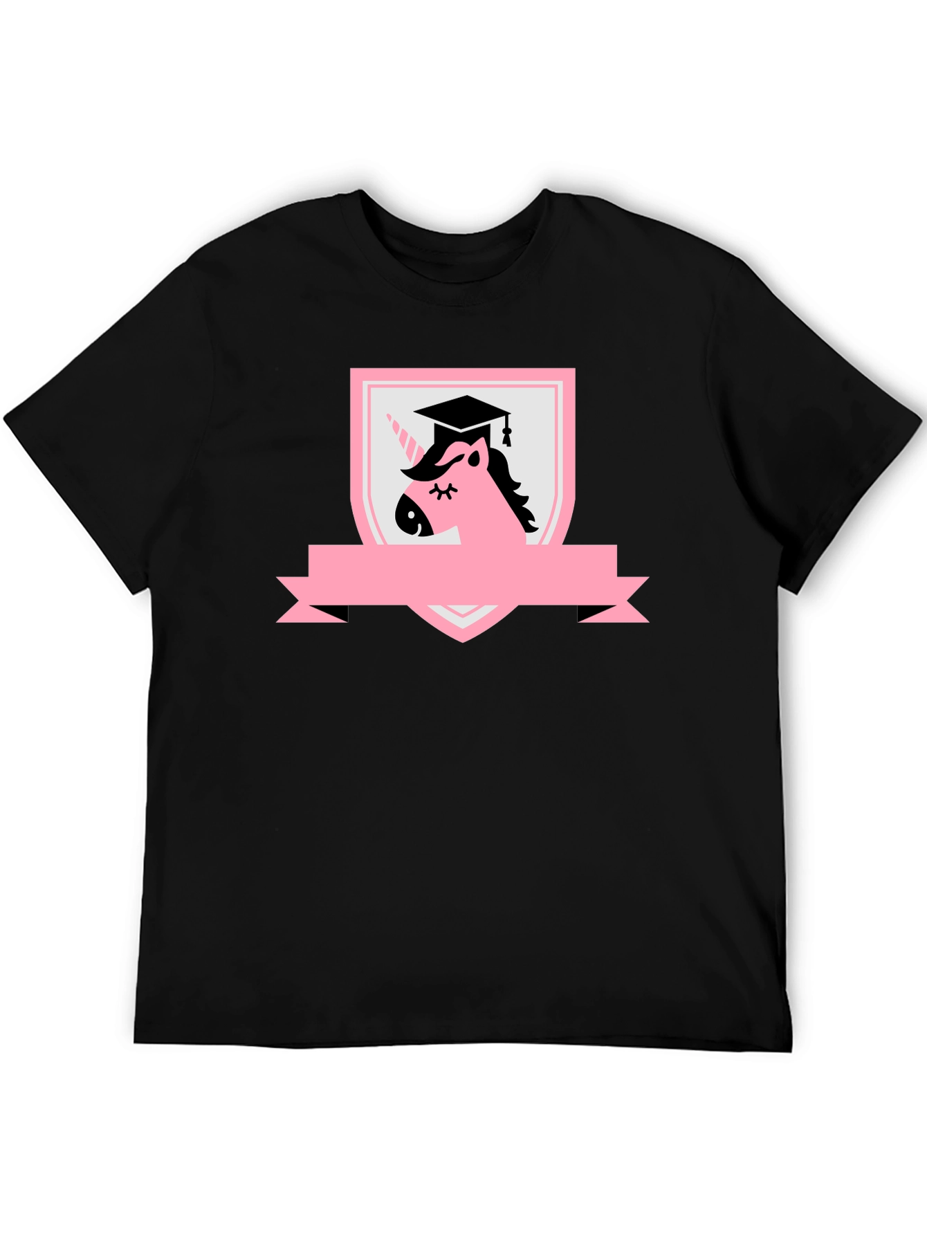 Graduation Unicorn Black T-Shirt