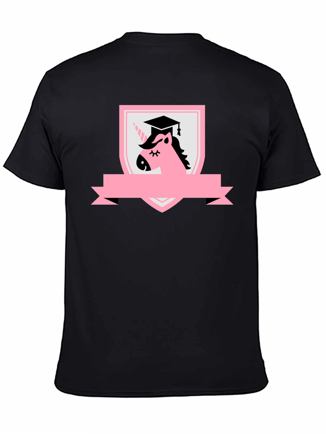 Graduation Unicorn Black T-Shirt