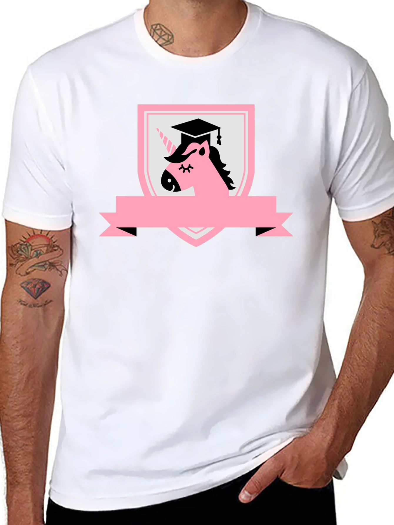 Graduation Unicorn Black T-Shirt