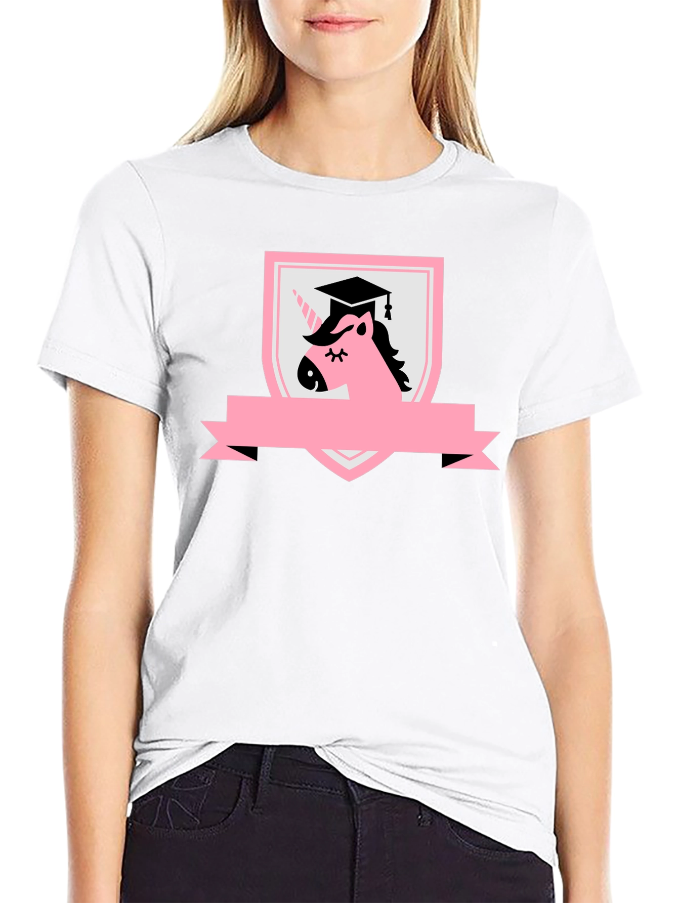Graduation Unicorn Black T-Shirt