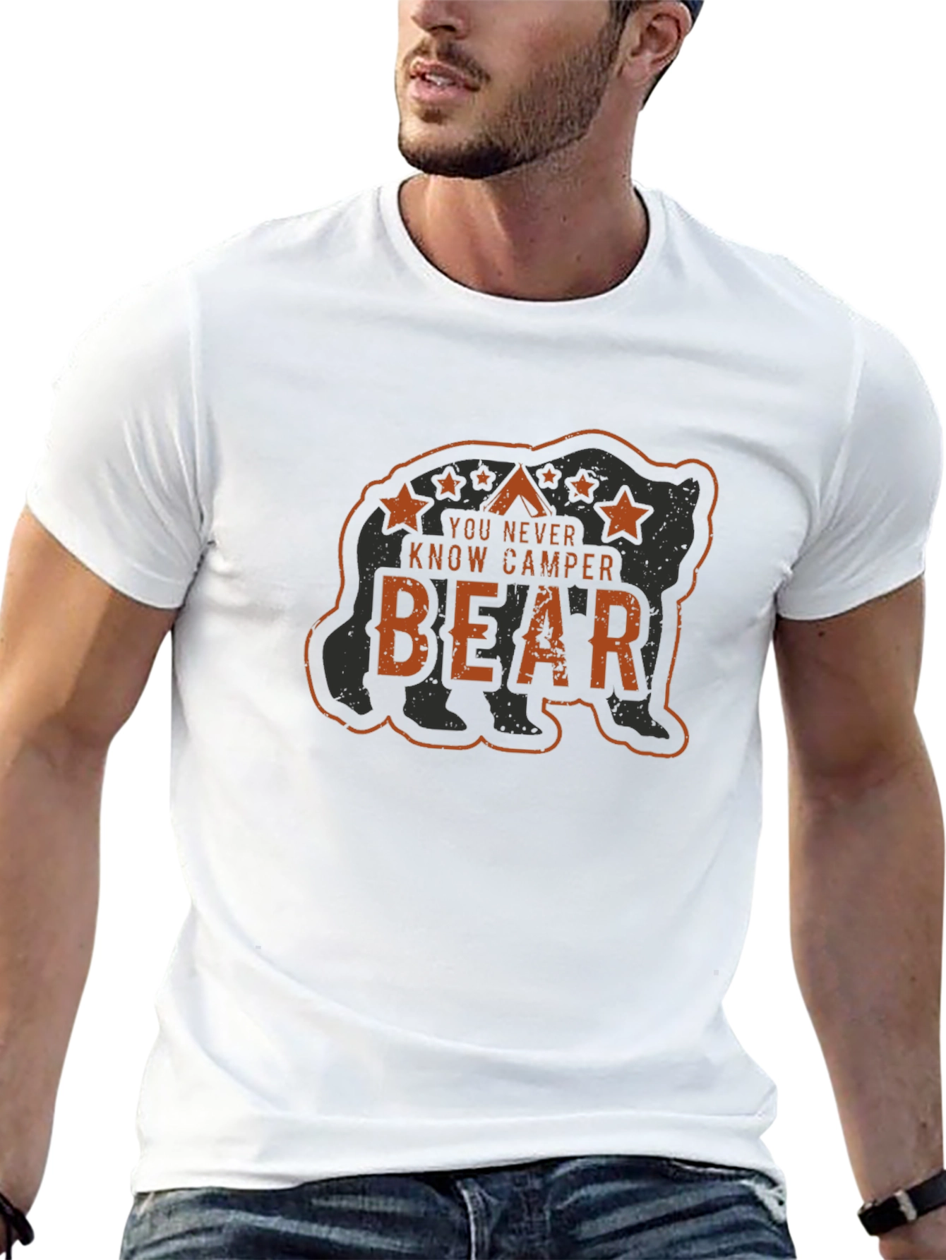 You Never Know Camper Bear Graphic T-Shirt