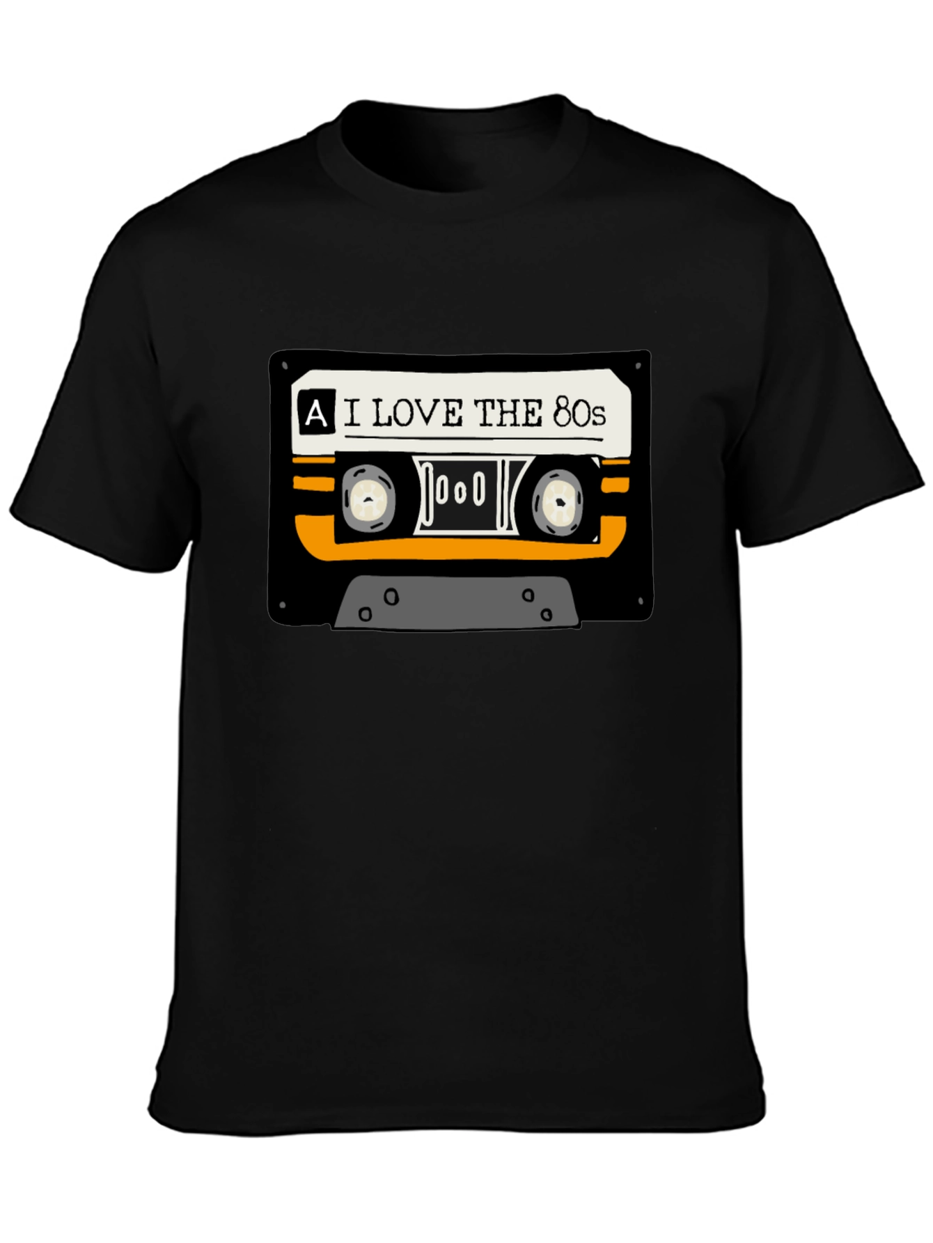 I Love The 80s Cassette Tape Black T-Shirt