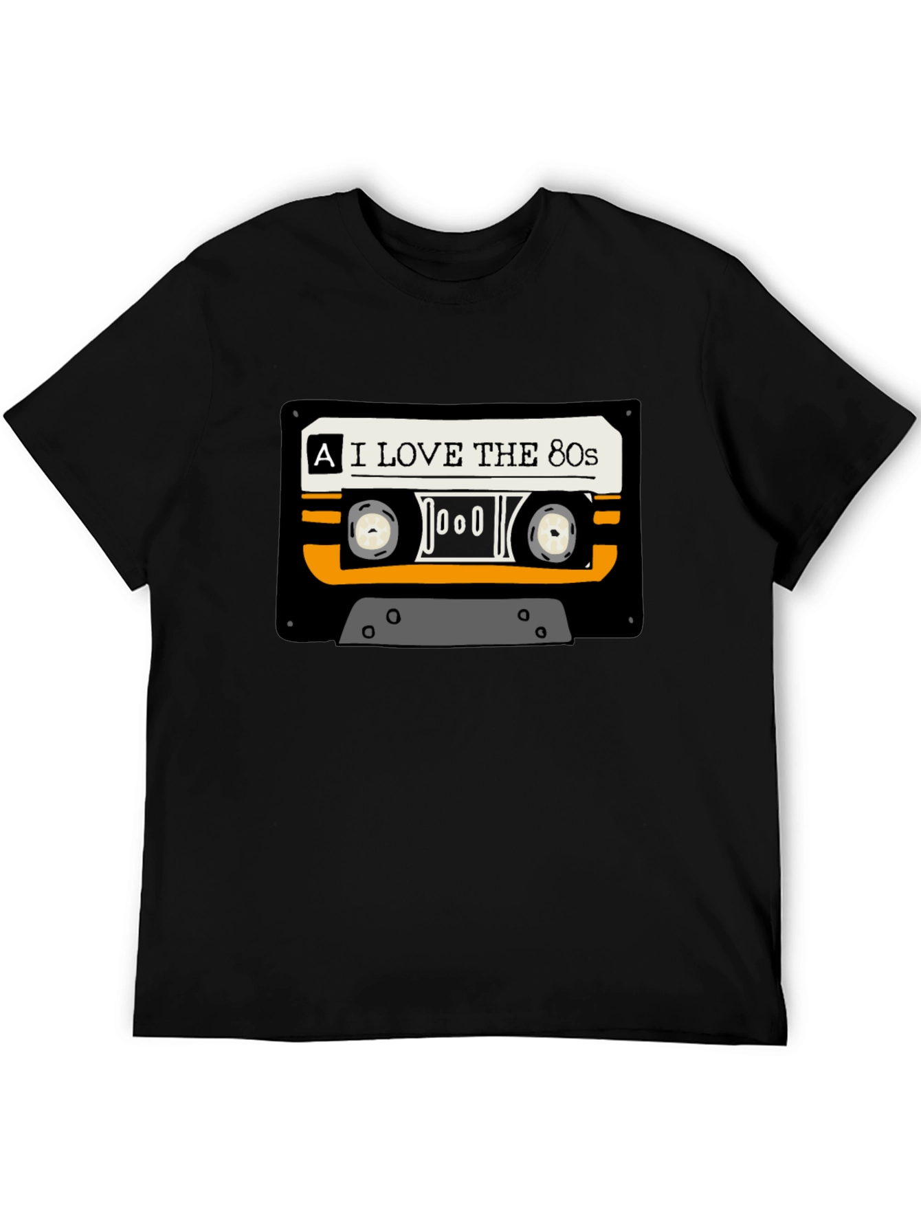 I Love The 80s Cassette Tape Black T-Shirt