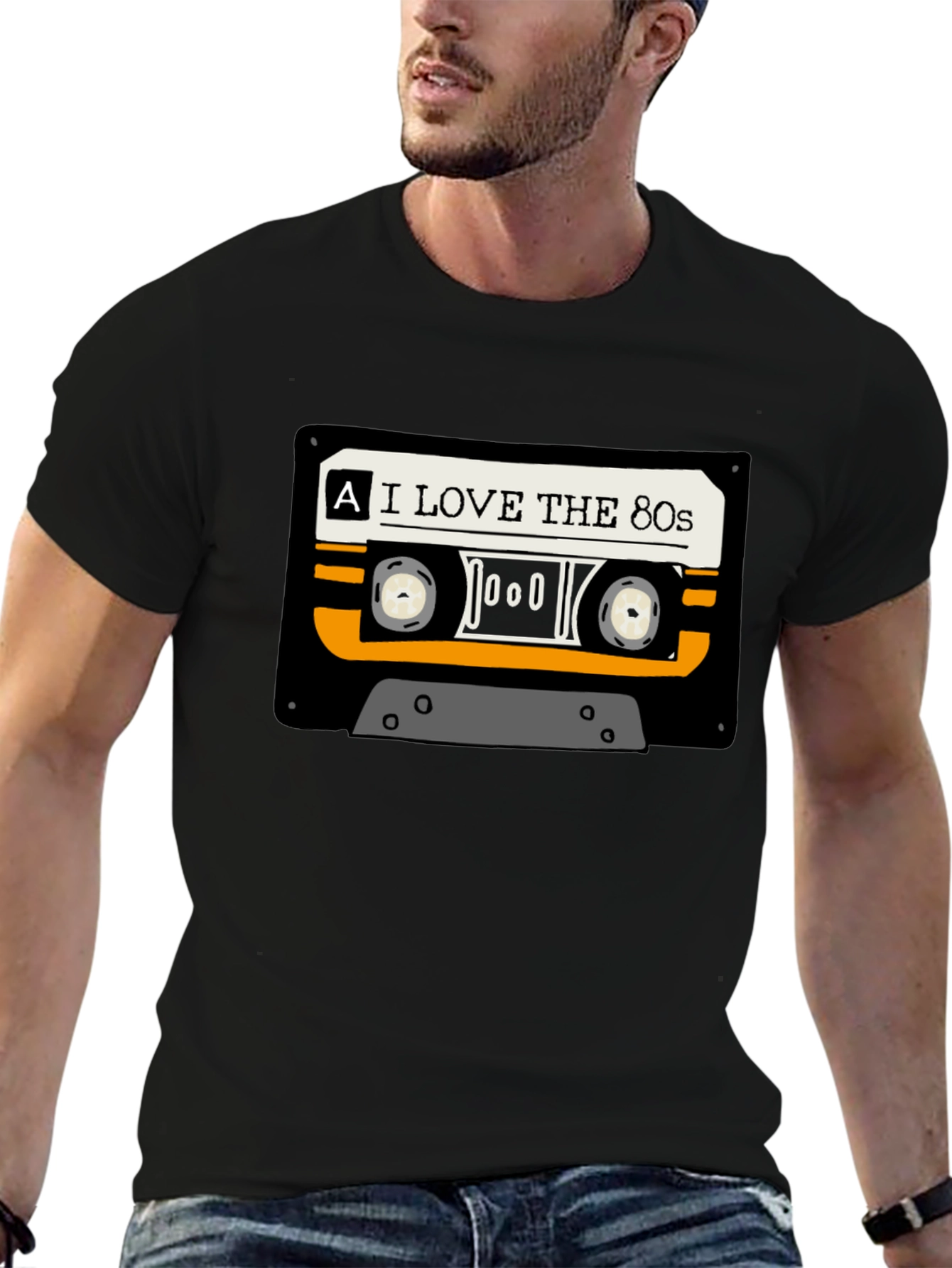 I Love The 80s Cassette Tape Black T-Shirt