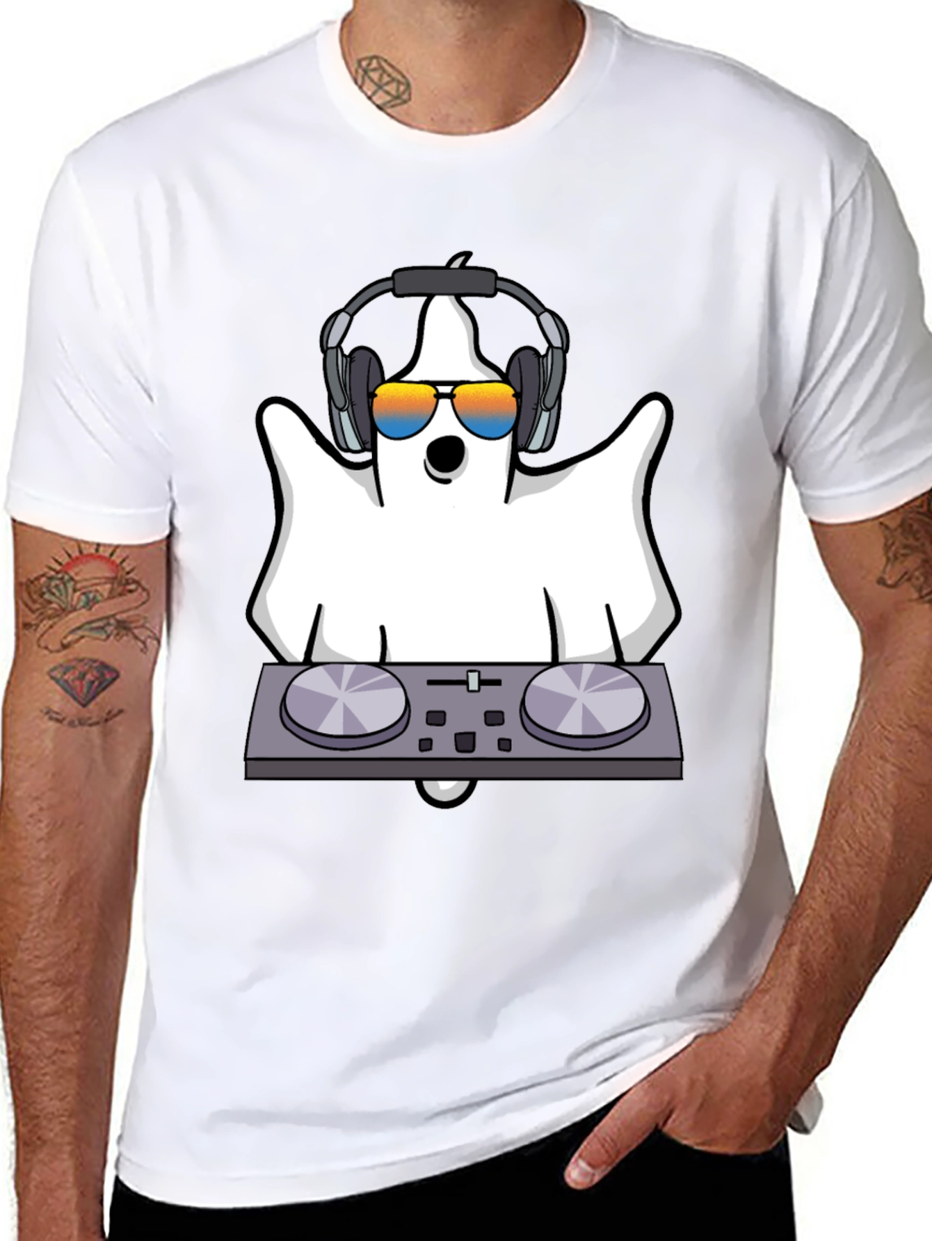DJ Ghost Graphic Tee - Halloween Spooky Season