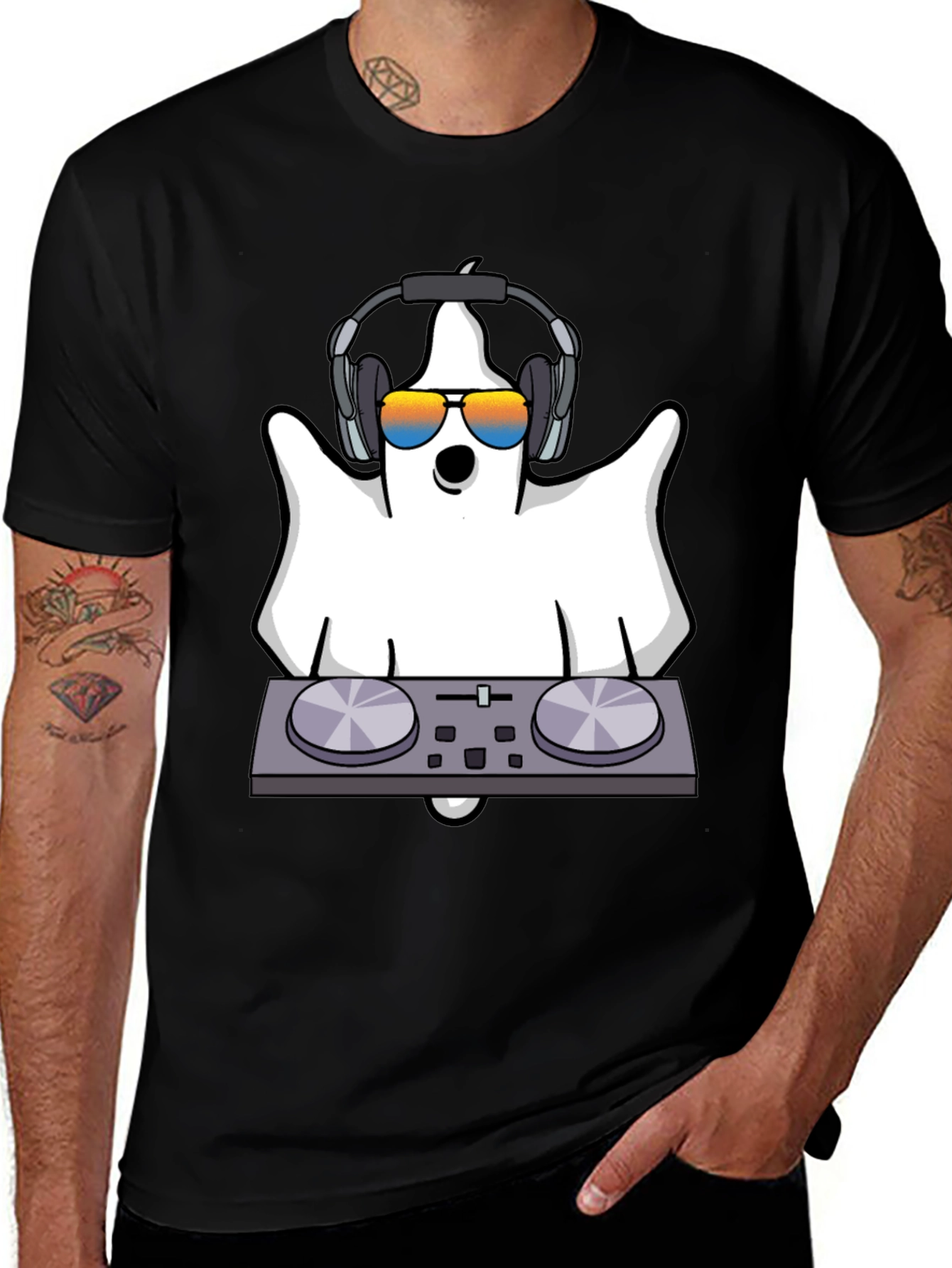 DJ Ghost Graphic Tee - Halloween Spooky Season