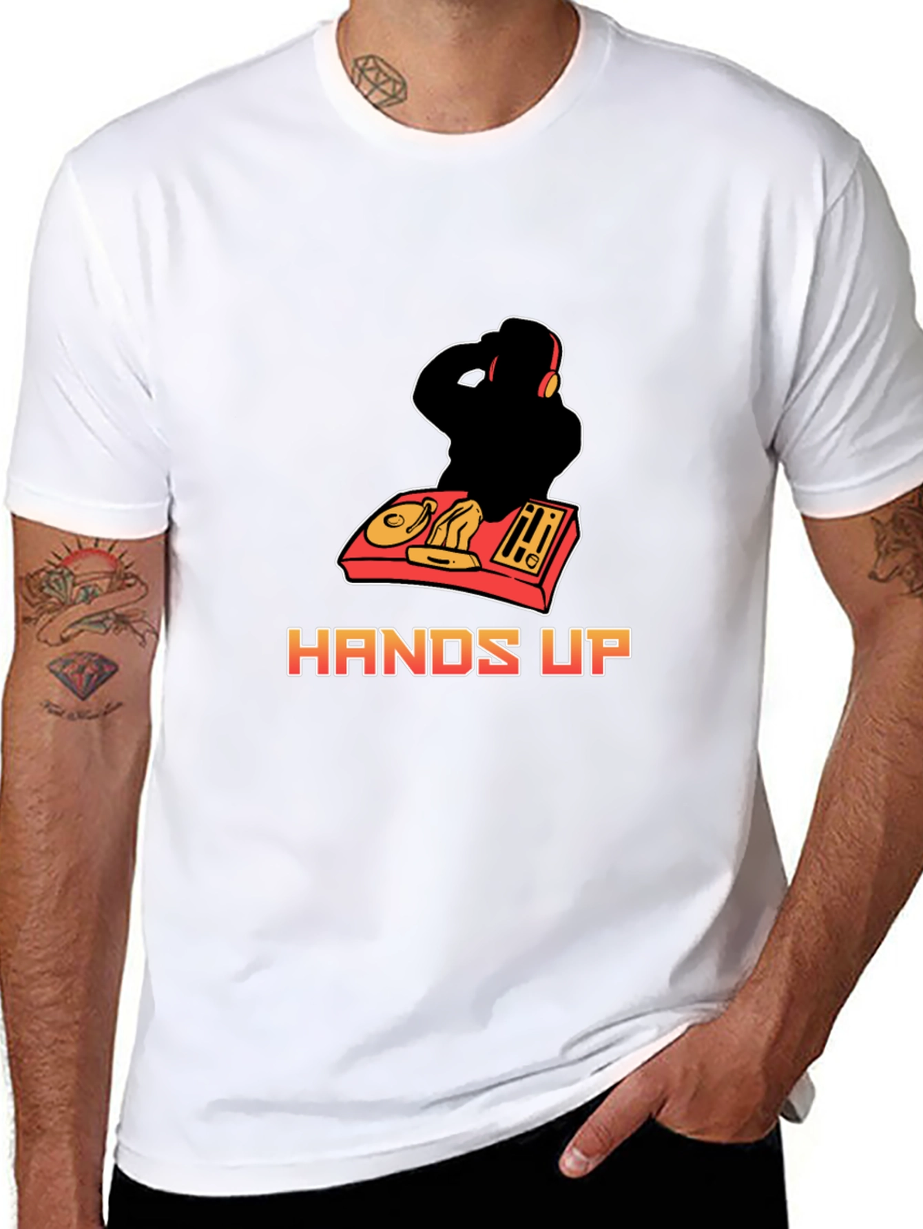 DJ Hands Up Graphic Tee - Black