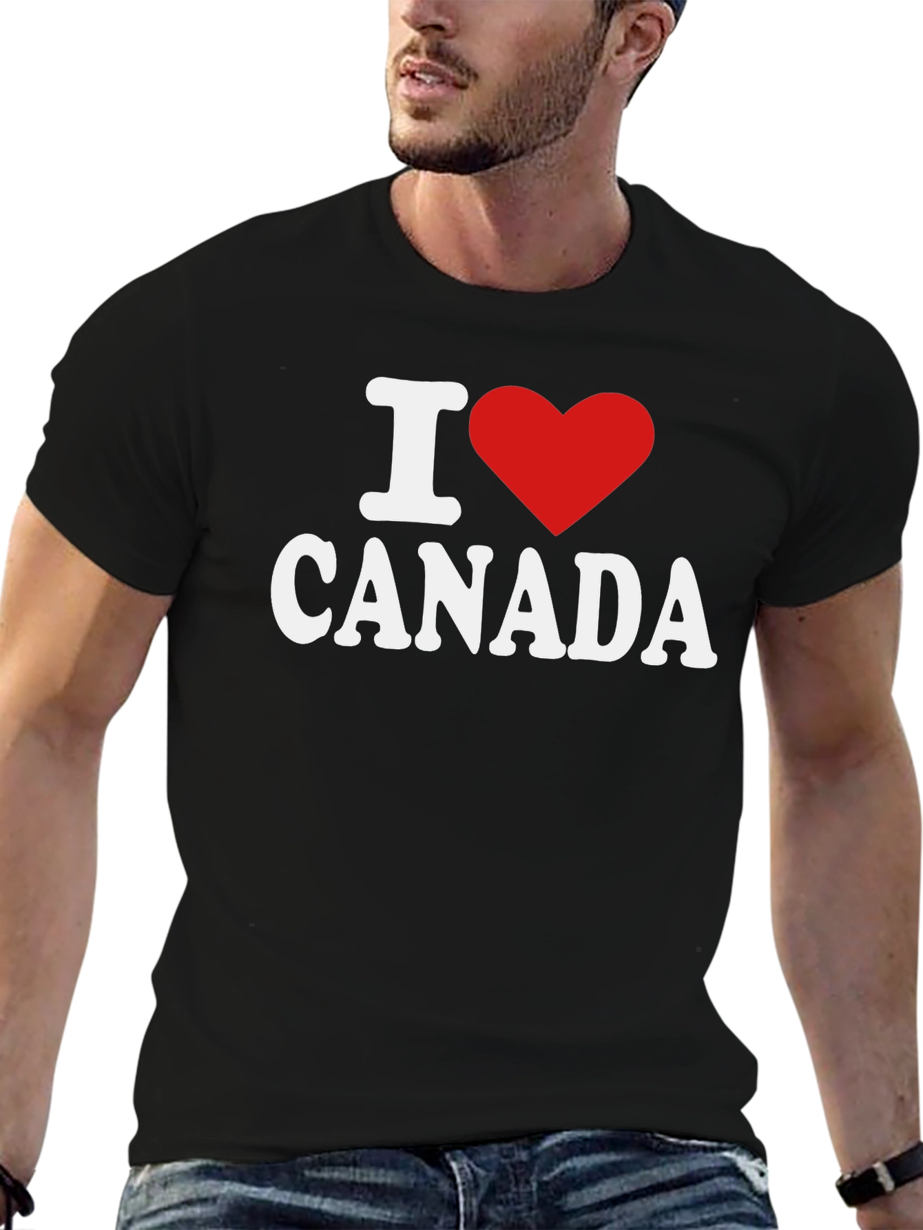 I Love Canada T-Shirt - Black Cotton Tee
