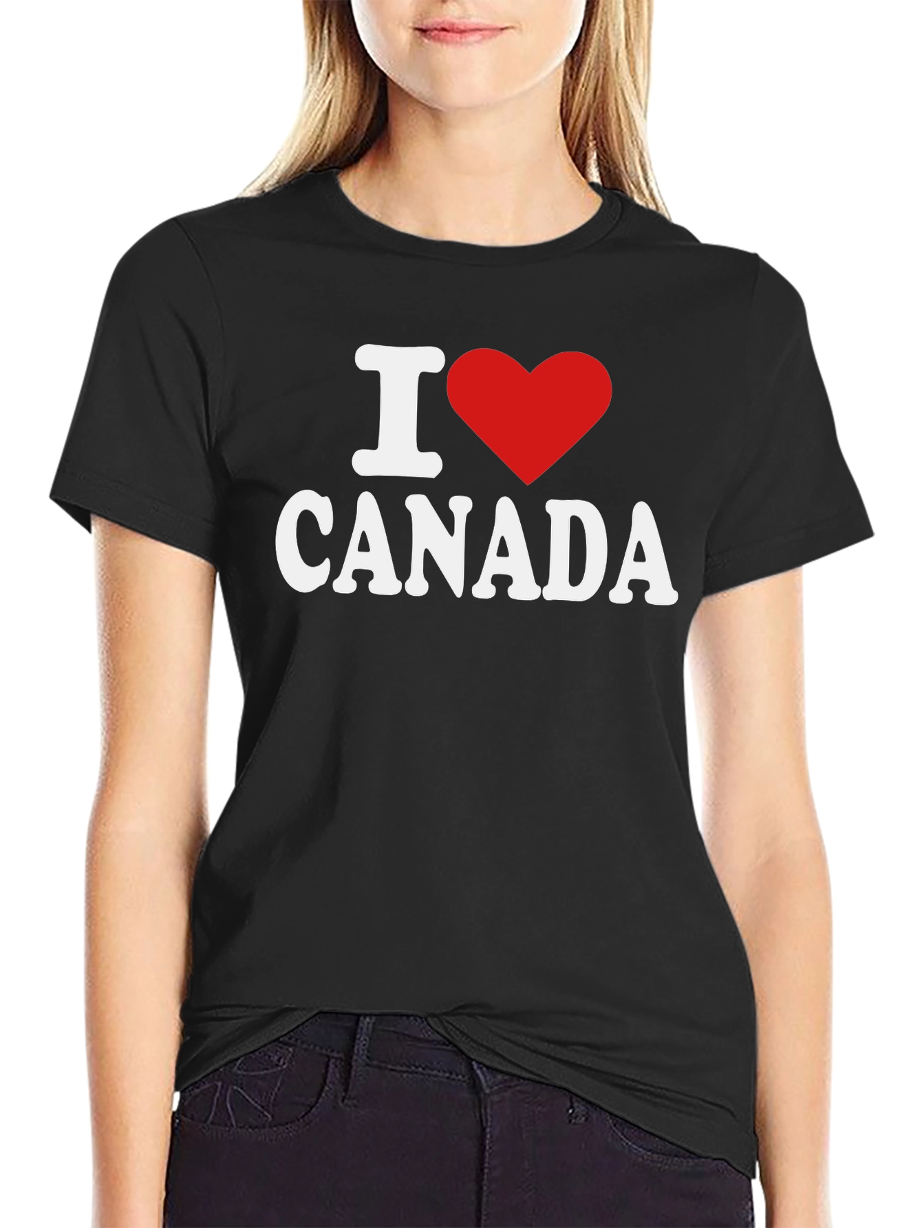 I Love Canada T-Shirt - Black Cotton Tee
