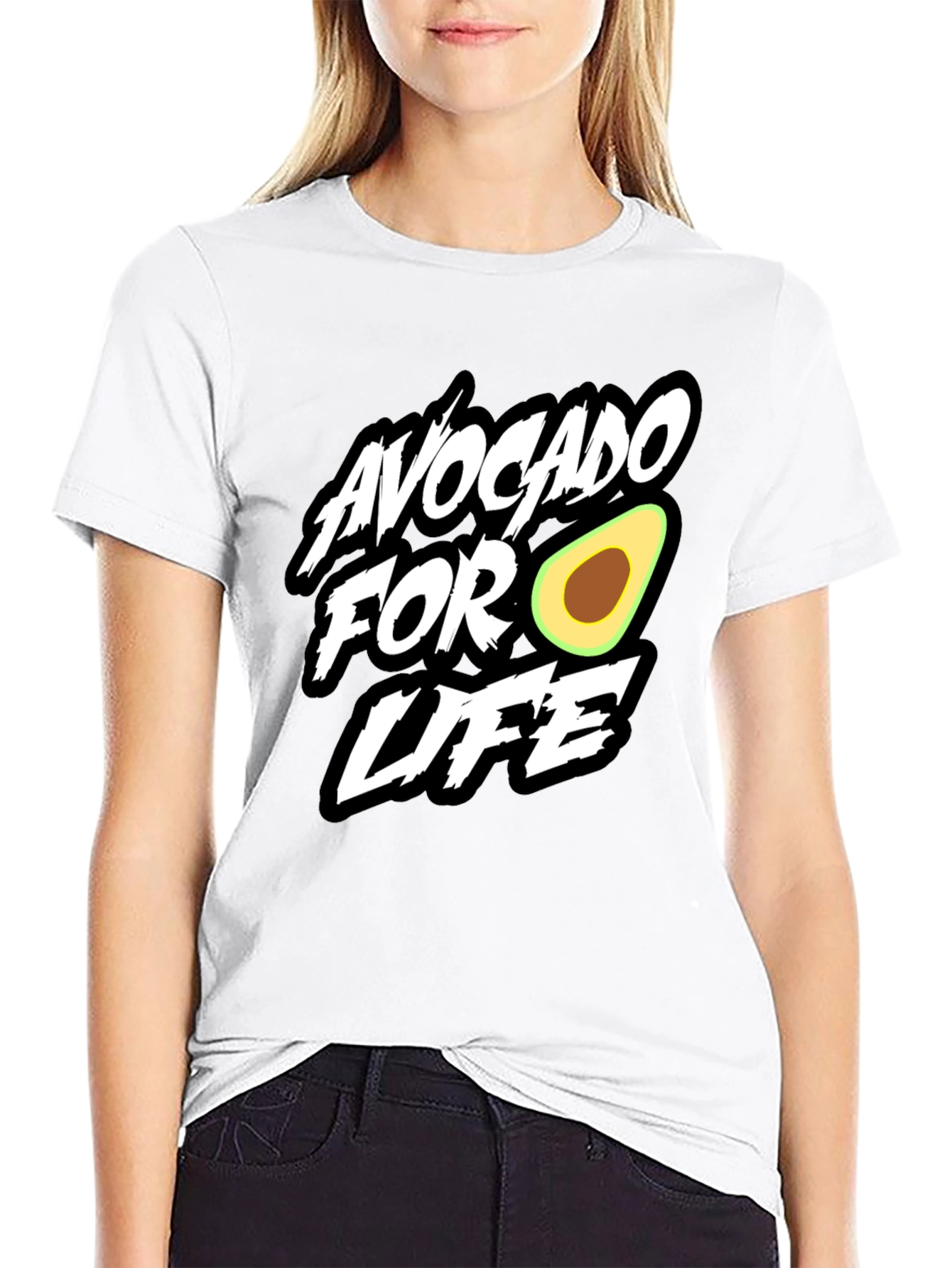 Avocado For Life Graphic Black T-Shirt