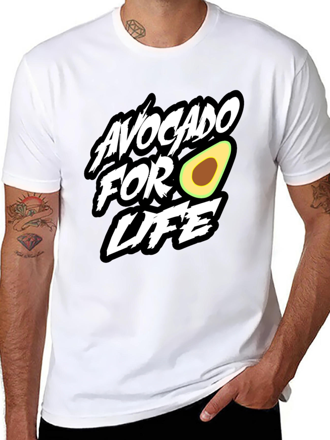 Avocado For Life Graphic Black T-Shirt