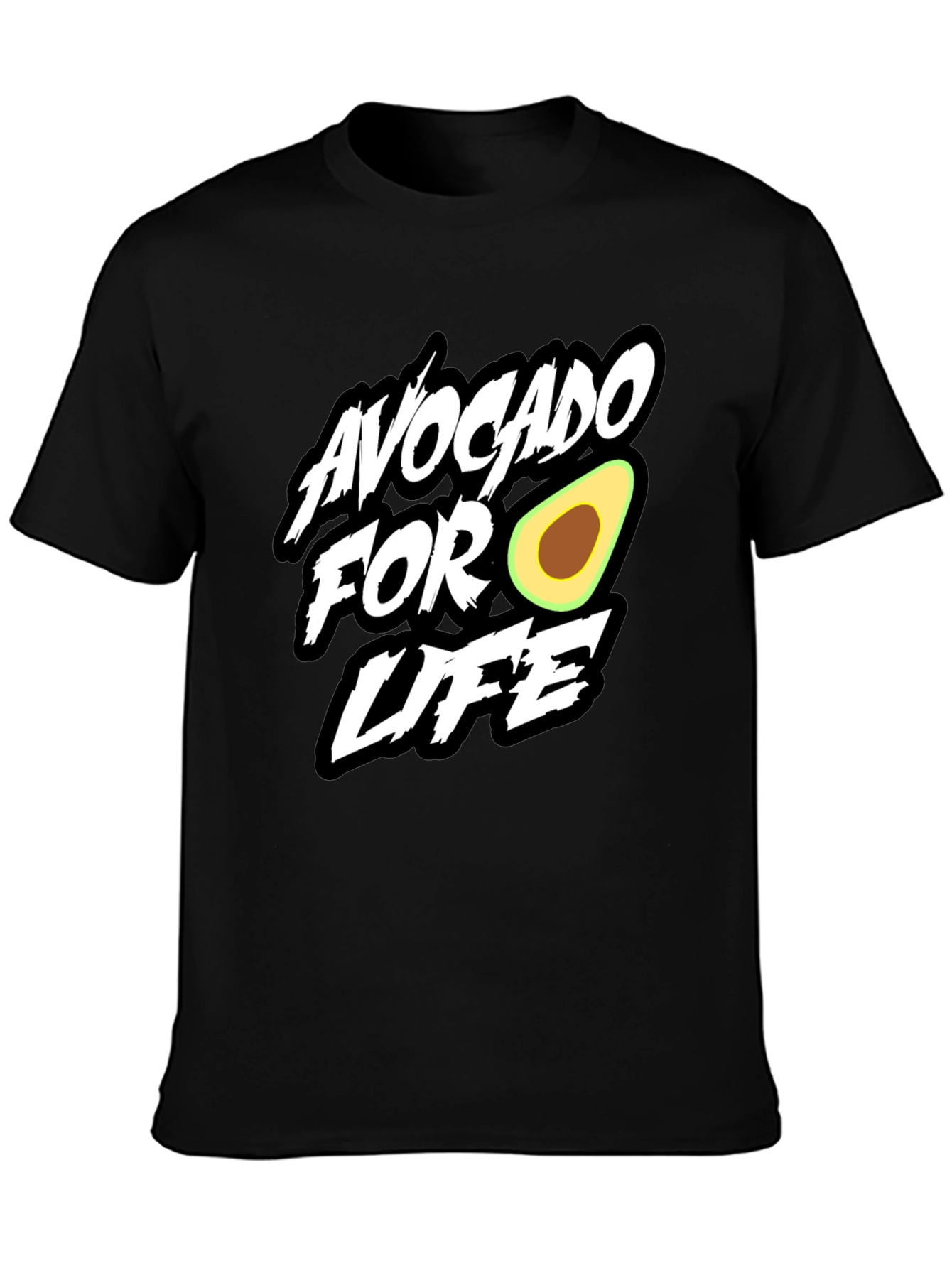 Avocado For Life Graphic Black T-Shirt