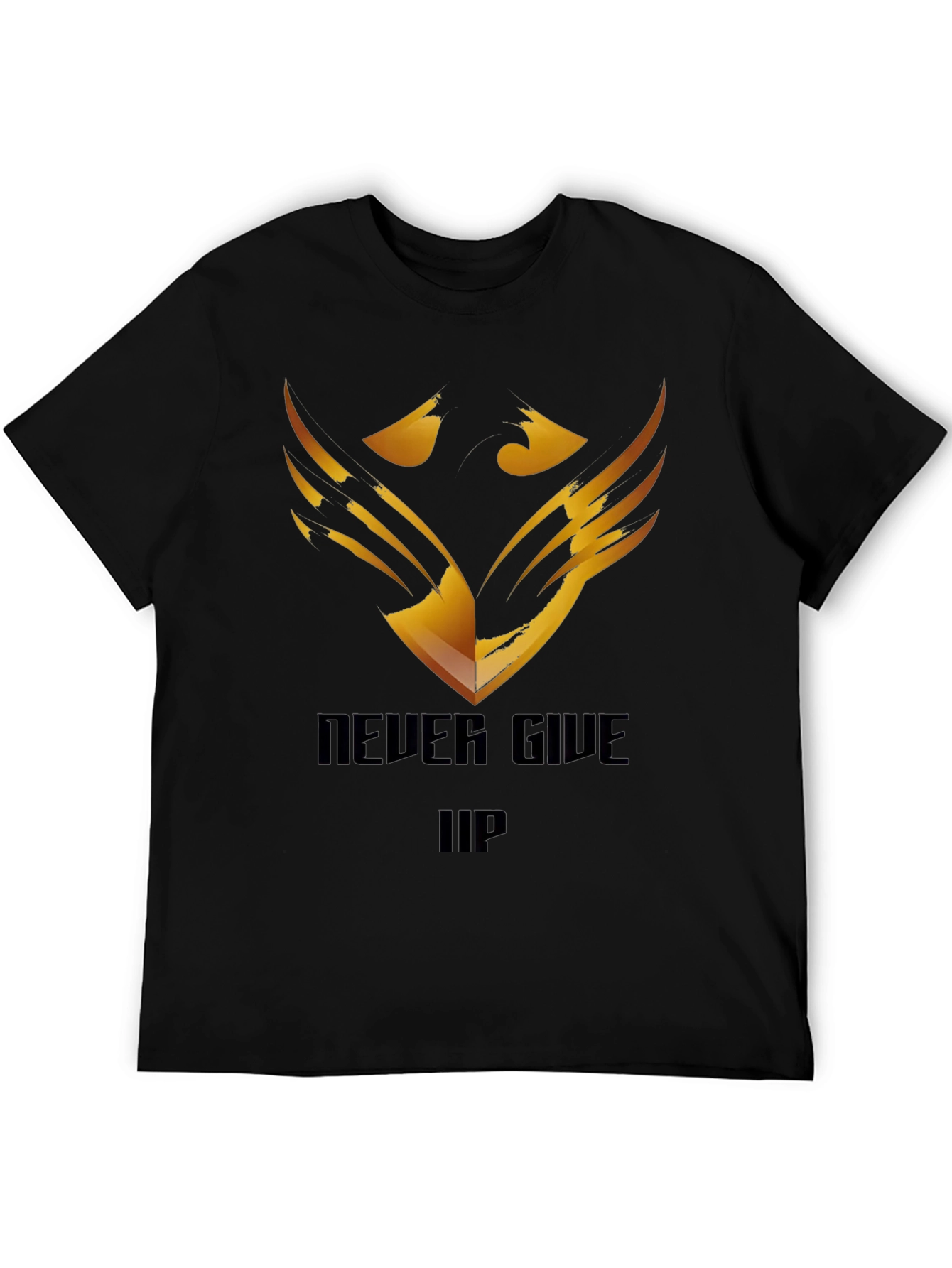 Never Give Up Graphic Tee - Black