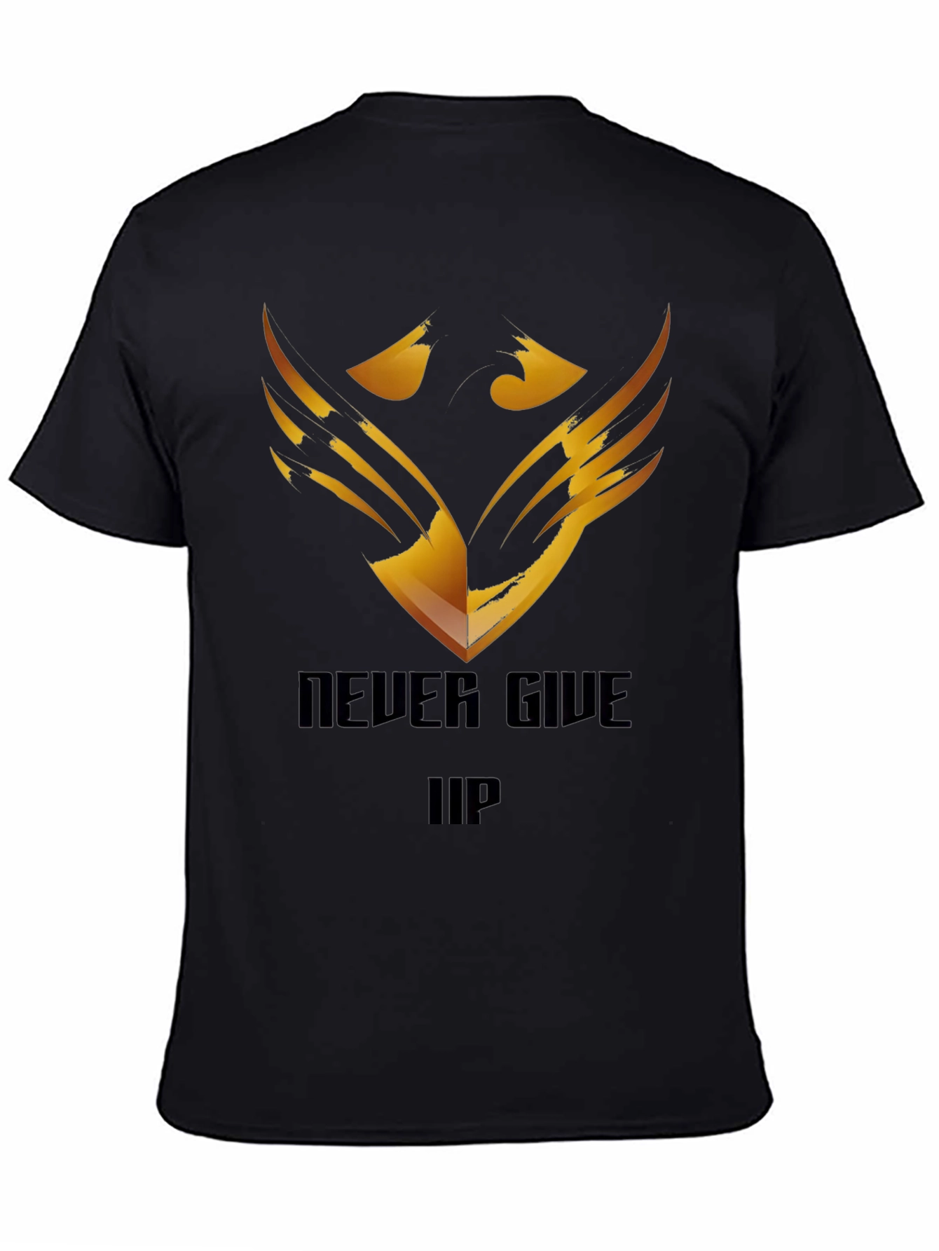 Never Give Up Graphic Tee - Black