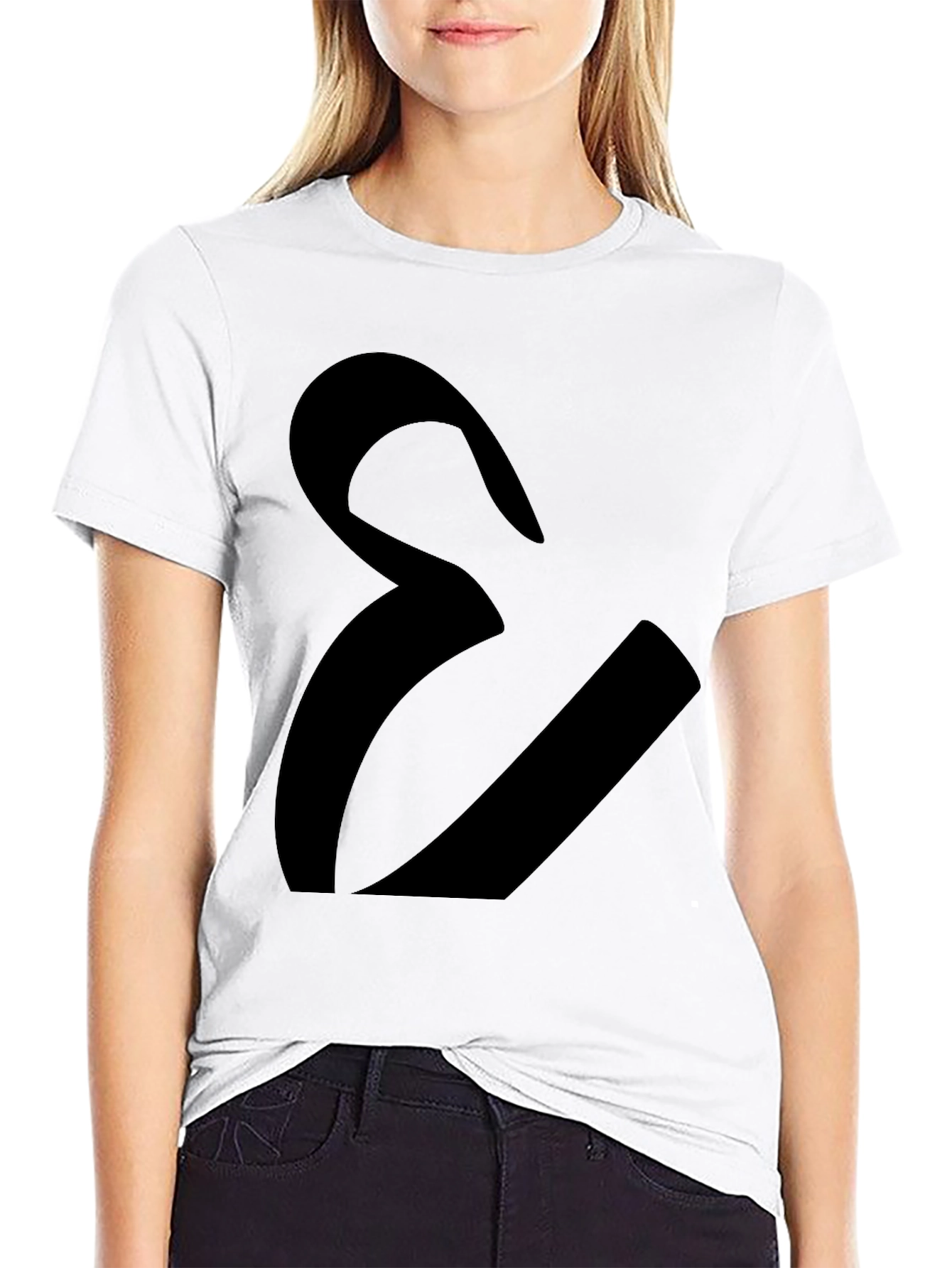 Bold Graphic Tee - Abstract Silhouette Design - Black