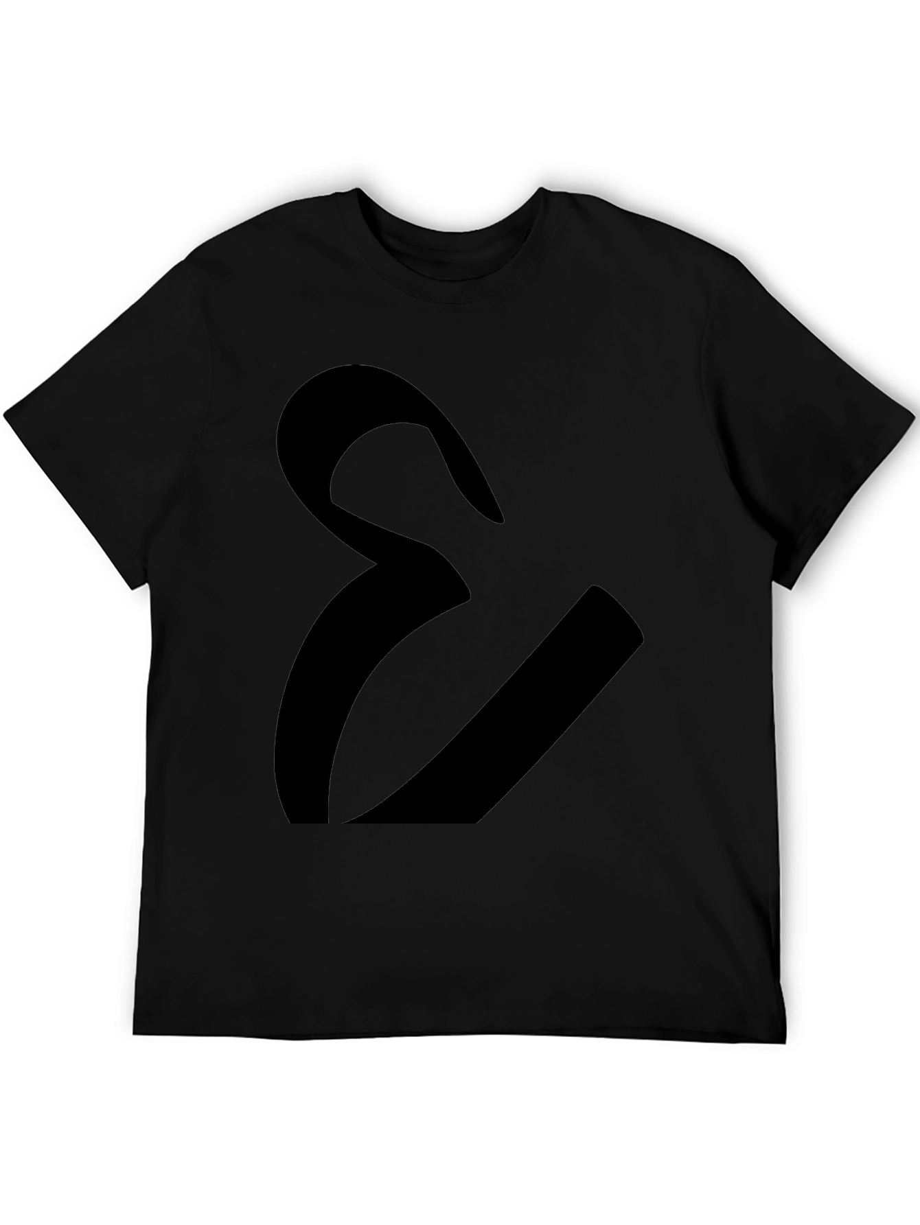 Bold Graphic Tee - Abstract Silhouette Design - Black