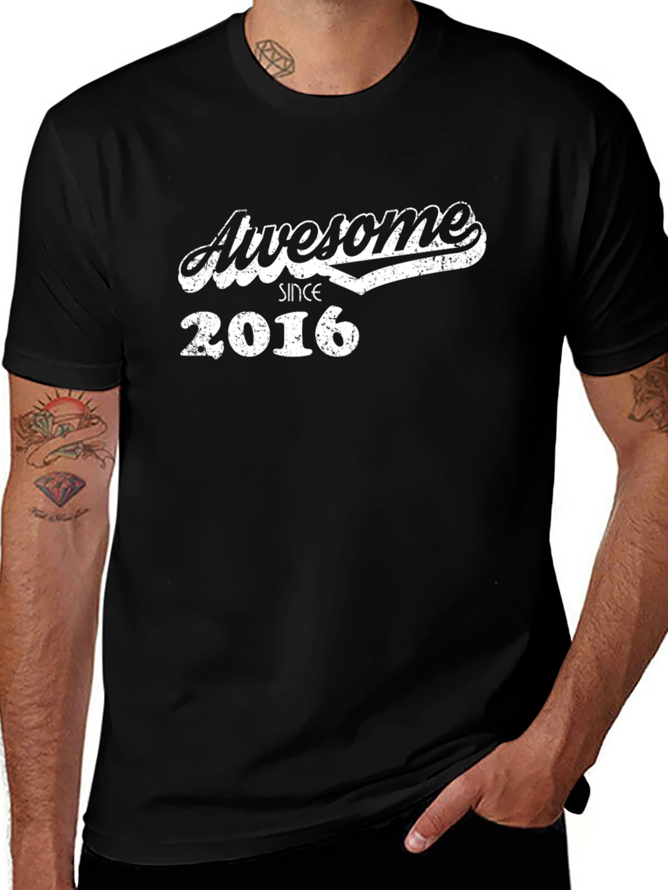 Awesome Since 2016 Black Graphic Tee