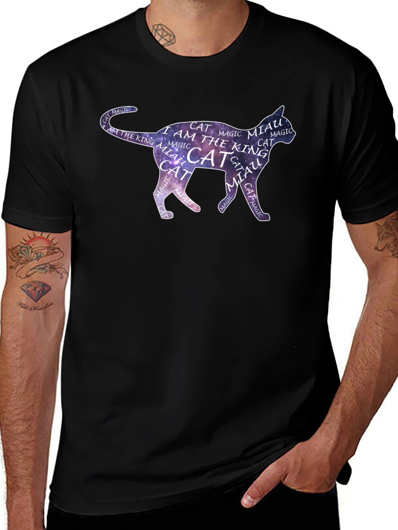 Cosmic Cat T-Shirt - Magical Feline Design