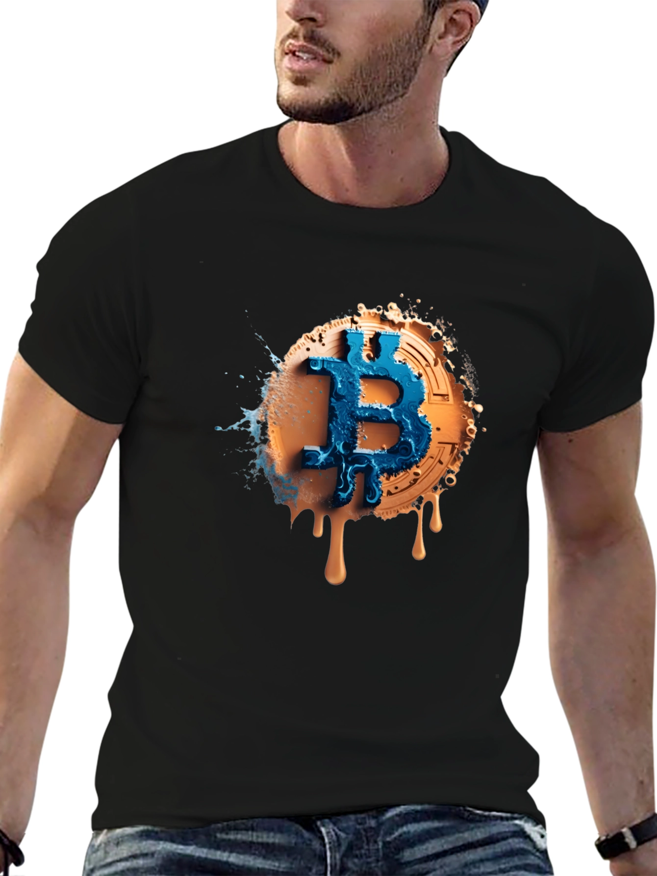 Bitcoin Splash Graphic Tee - Crypto Fashion