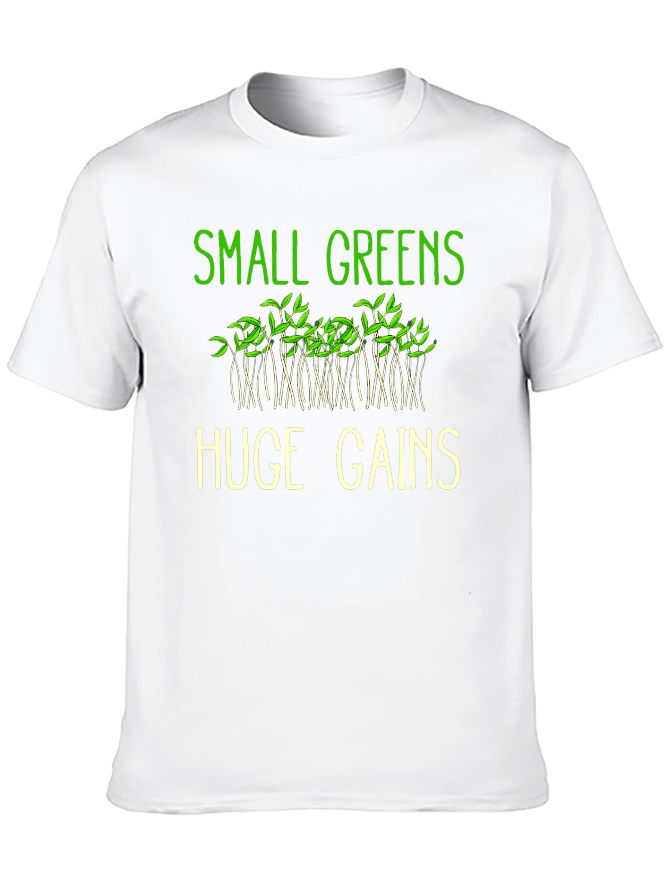 Small Greens Huge Gains Graphic Tee - Black