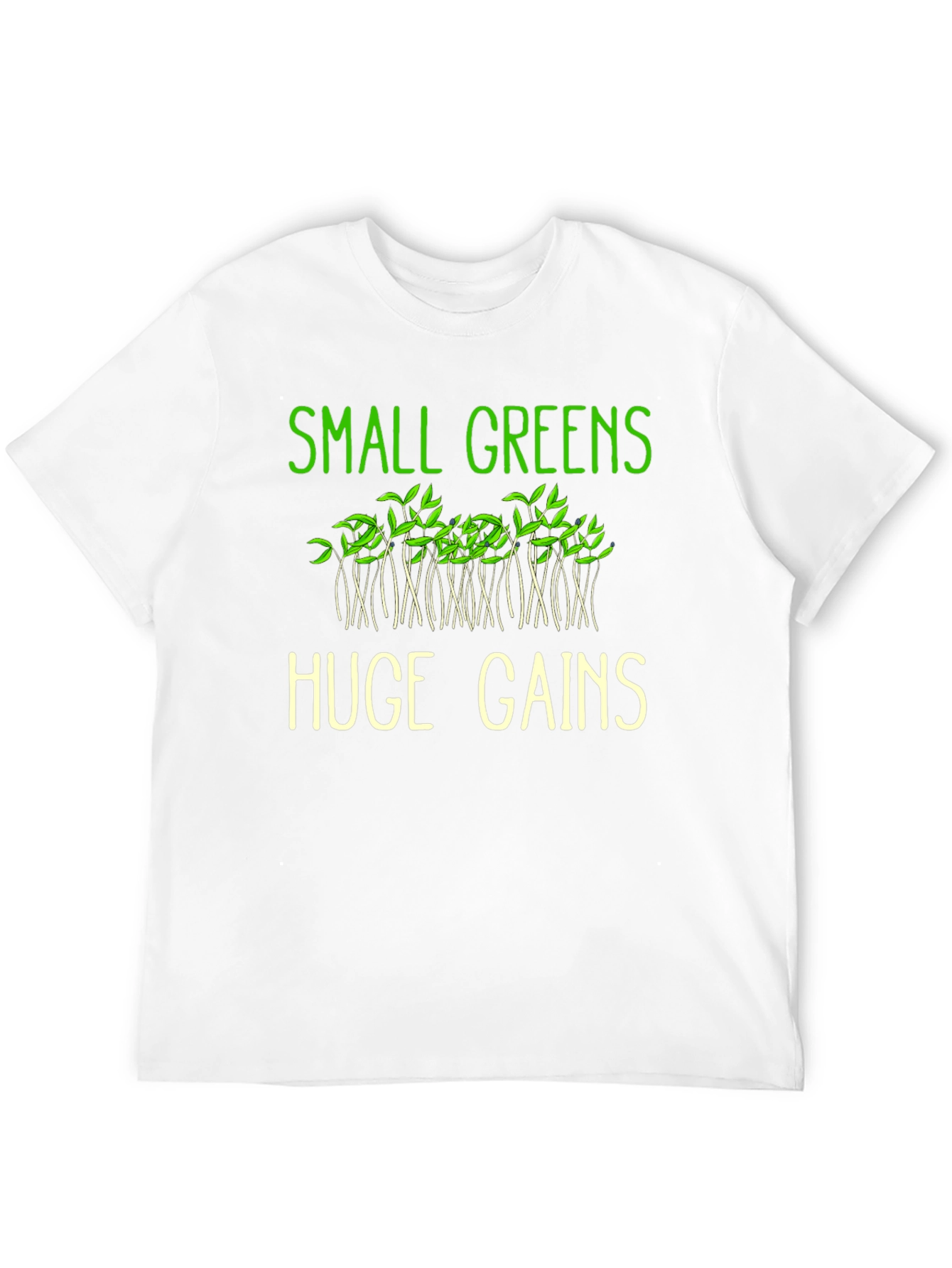 Small Greens Huge Gains Graphic Tee - Black