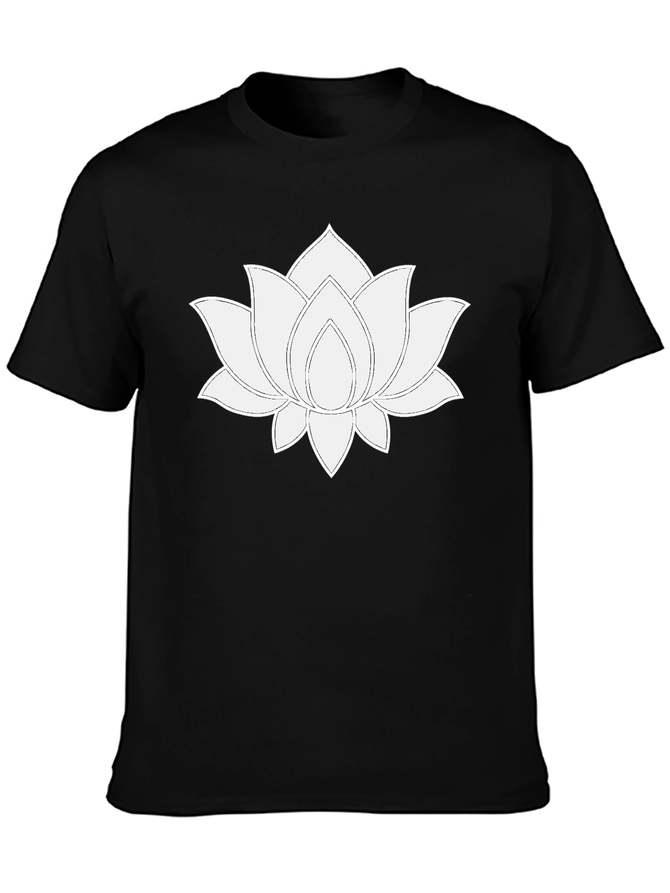 Lotus Flower Graphic T-Shirt - Black Cotton Tee
