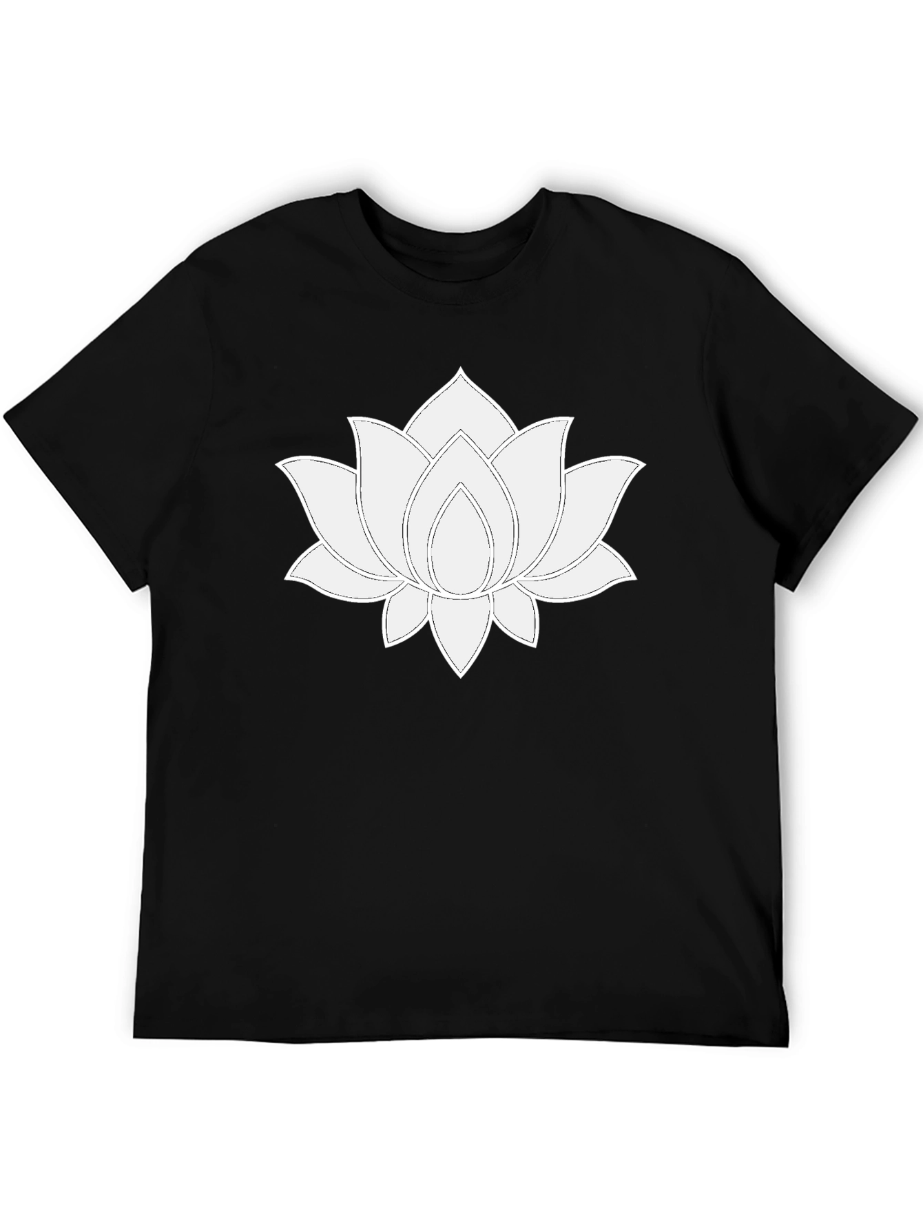 Lotus Flower Graphic T-Shirt - Black Cotton Tee