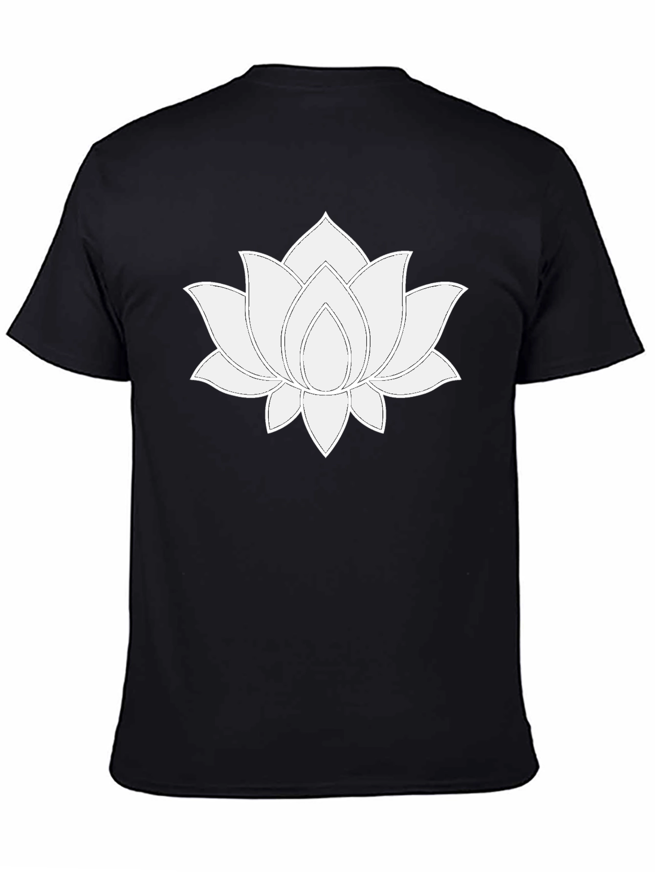 Lotus Flower Graphic T-Shirt - Black Cotton Tee