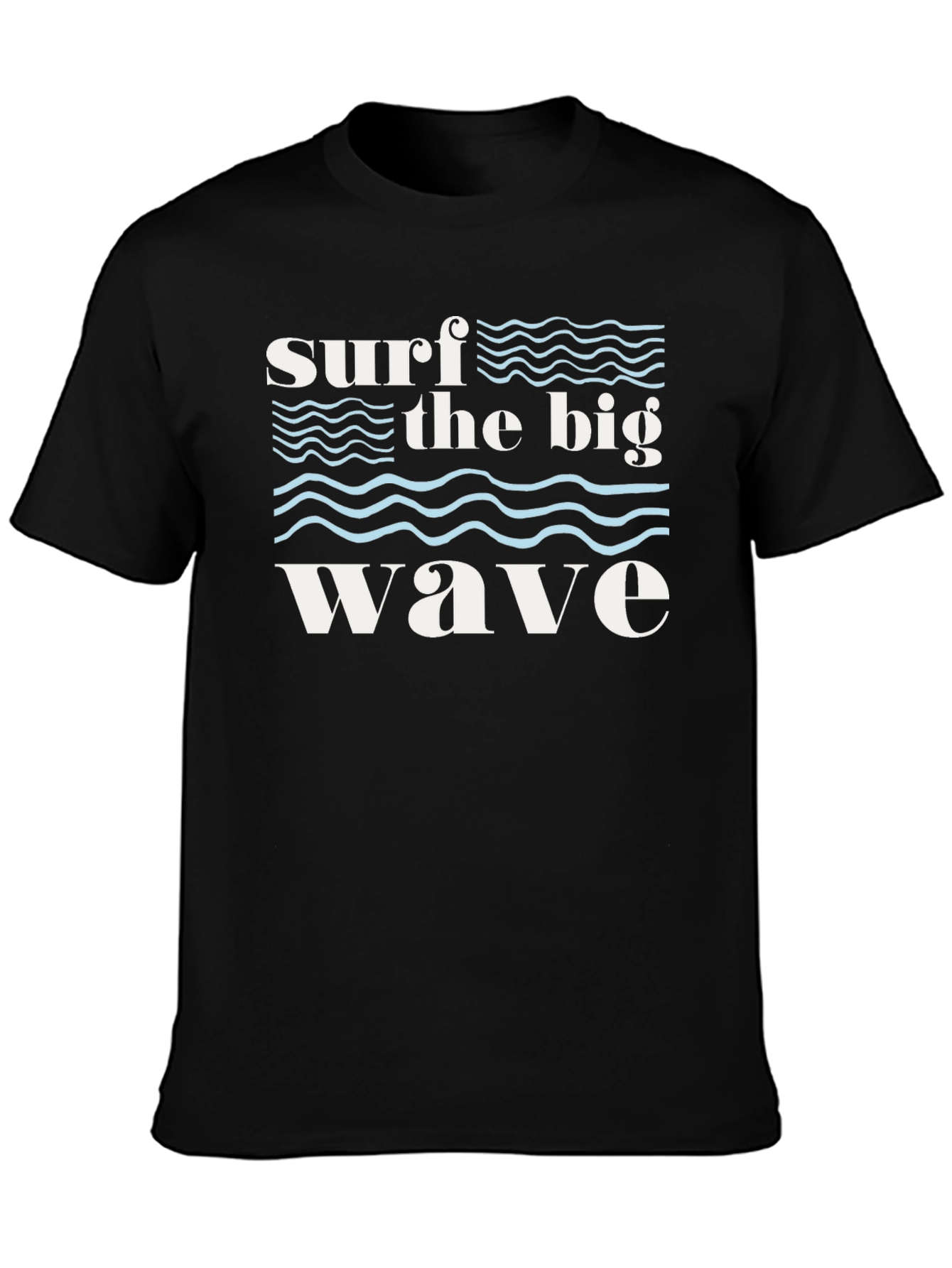 Surf the Big Wave Graphic T-Shirt - Black